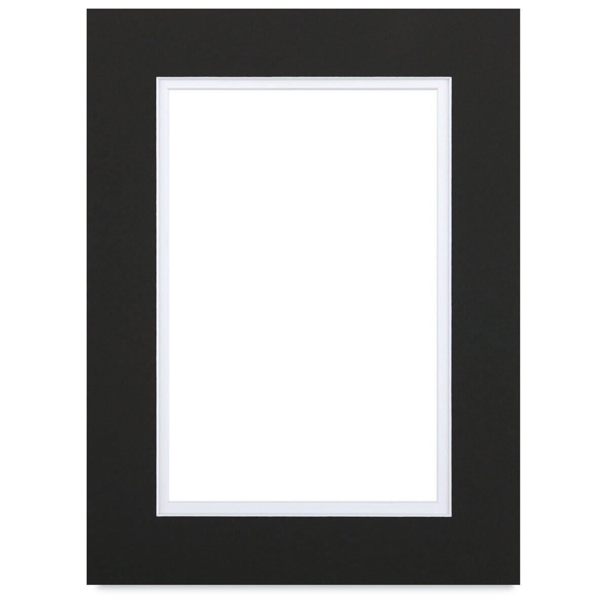 Blick Double Mat - Raven Black / Manor White, 11" x 14" (7-1/2" x 9-1/2" Opening)