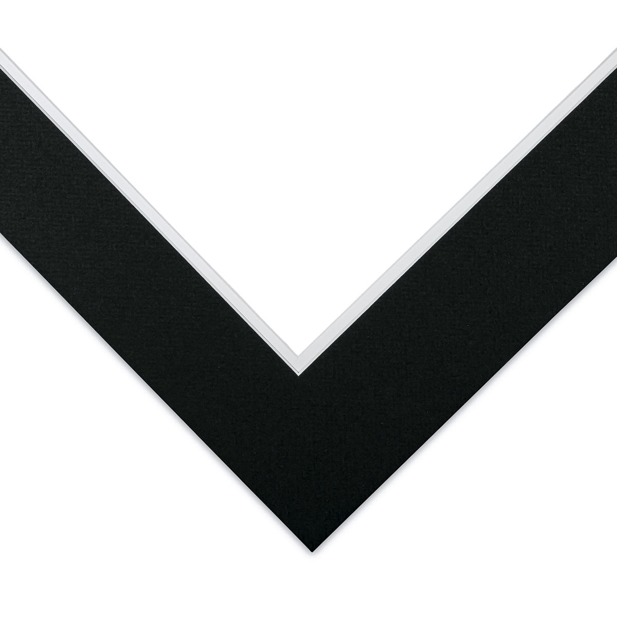 Blick Double Mat - Raven Black / Manor White, 16" x 20" (10-1/2" x 13-1/2" Opening) corner