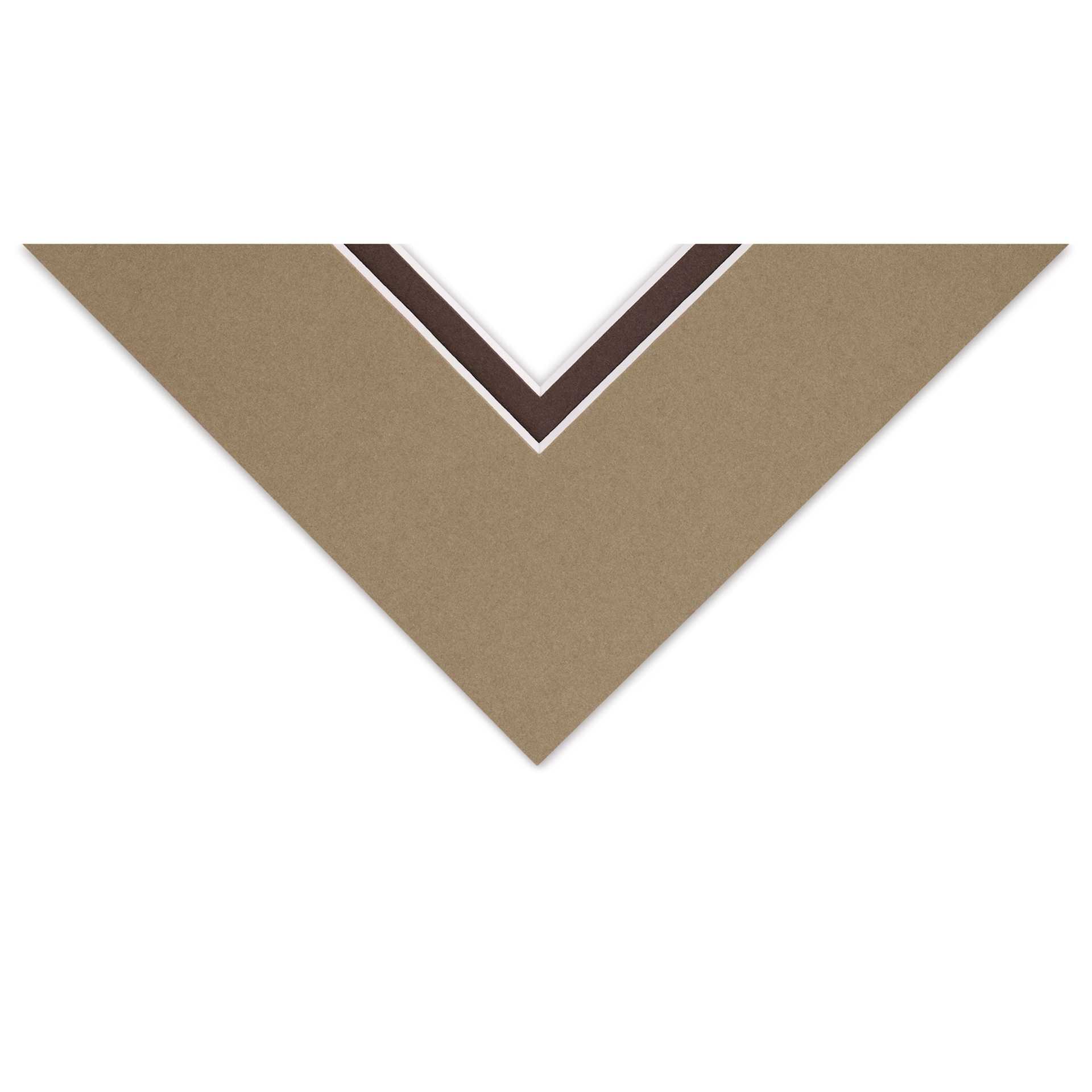 Blick Double Mat - Umbra / Weatherwood, 9" x 12" (5-1/2" x 8-1/2" Opening), corner