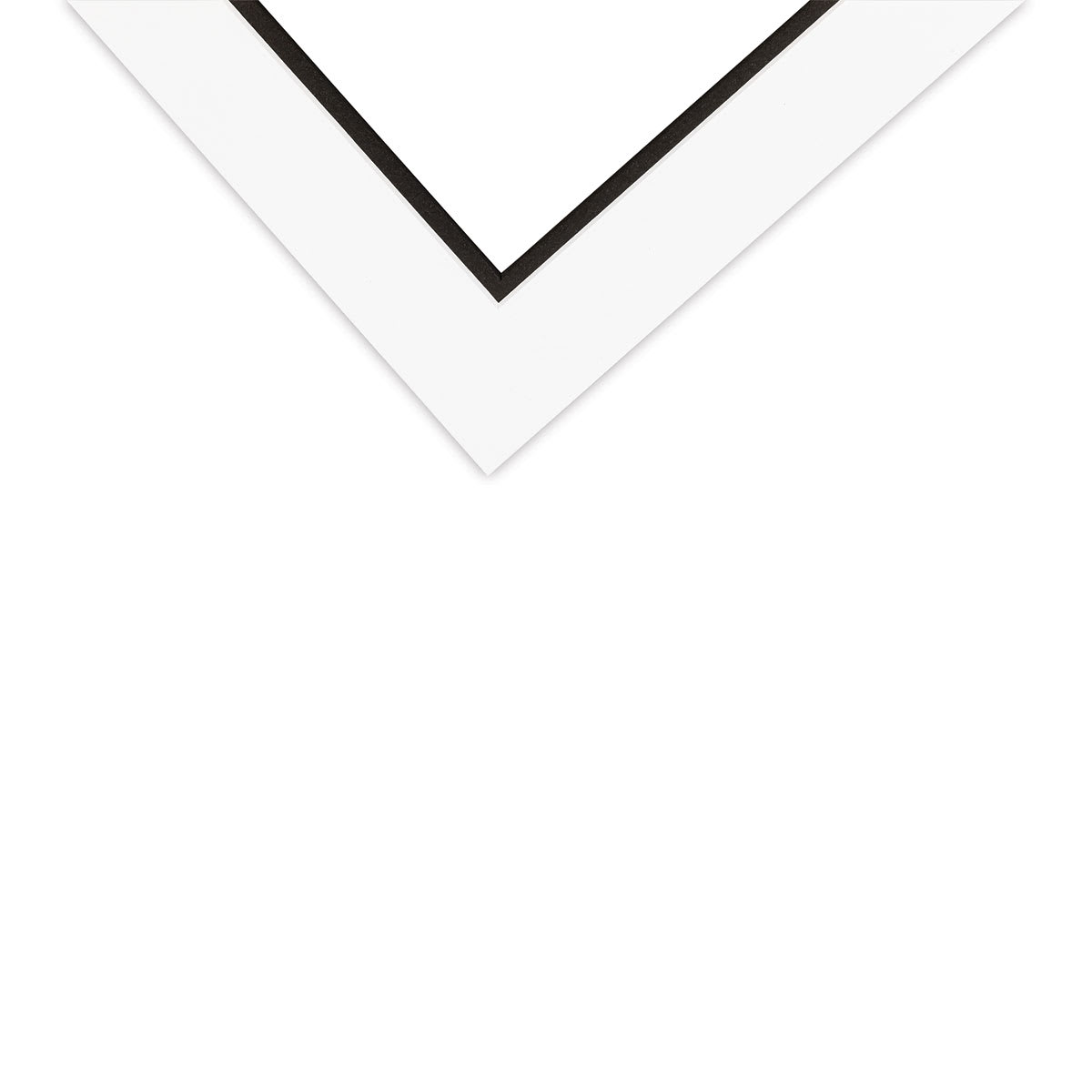 Crescent Select Conservation Solids Pre-Cut Double Mat - Vivid White/Deep Black, 4 ply, 8" x 10" corner