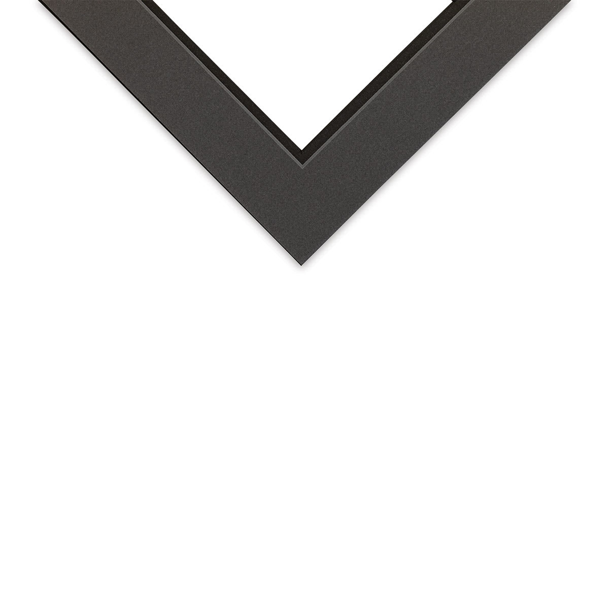 Crescent Select Conservation Solids Pre-Cut Double Mat - Dark Gray/Deep Black, 4 ply, 8" x 10" corner