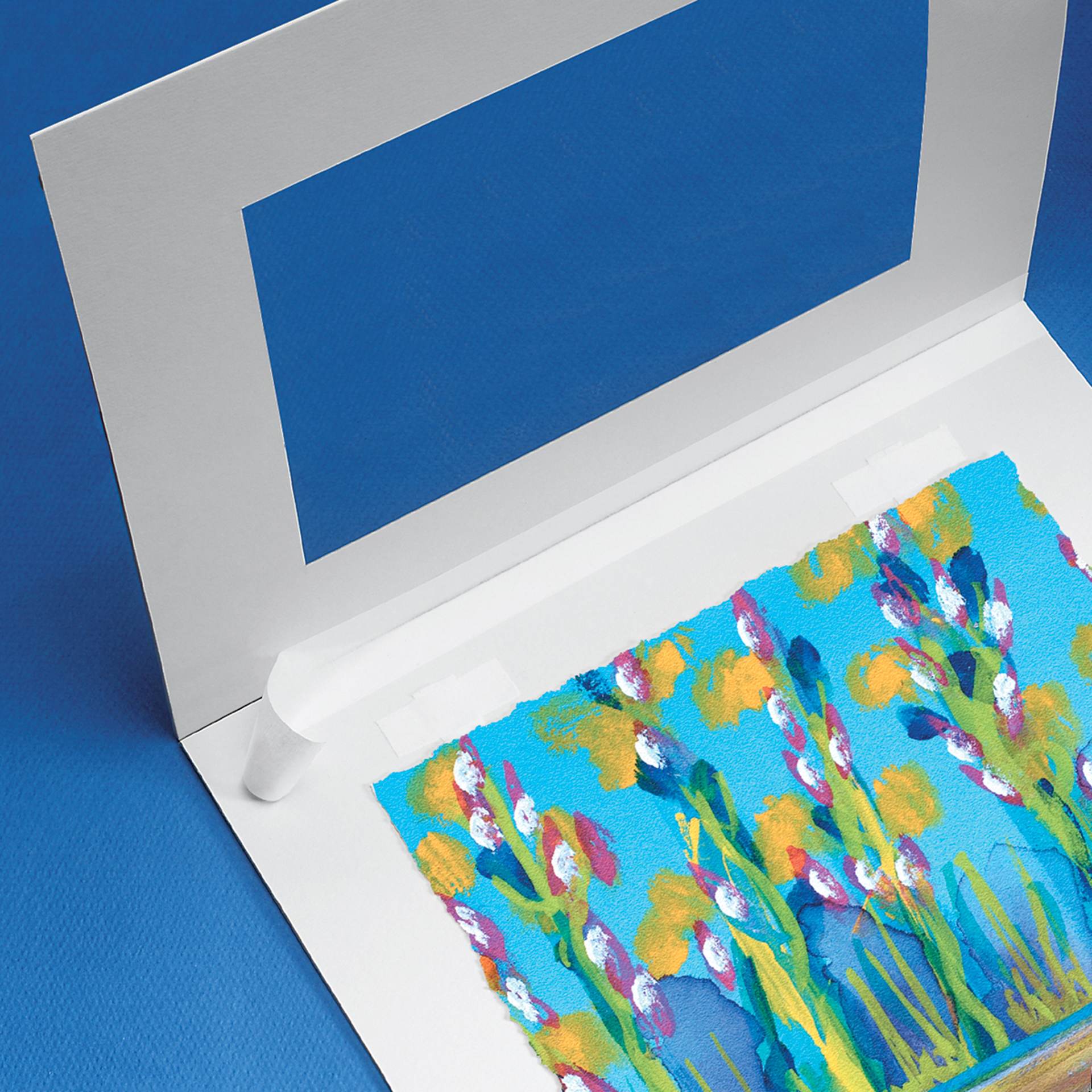 Lineco Self-Adhesive Linen Hinging Tape - 1-1/4" x 35 ft, adhered to artwork (not included) Lineco Self-Adhesive Linen Hinging Tape - 1-1/4" x 35 ft, adhered to artwork (not included)