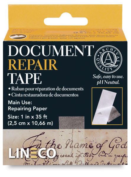 Lineco Document Repair Tape - Front of package of Repair Tape Lineco Document Repair Tape - Front of package of Repair Tape
