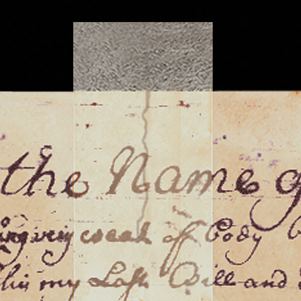 Lineco Document Repair Tape - Example of repaired document showing tranparent tape Lineco Document Repair Tape - Example of repaired document showing tranparent tape