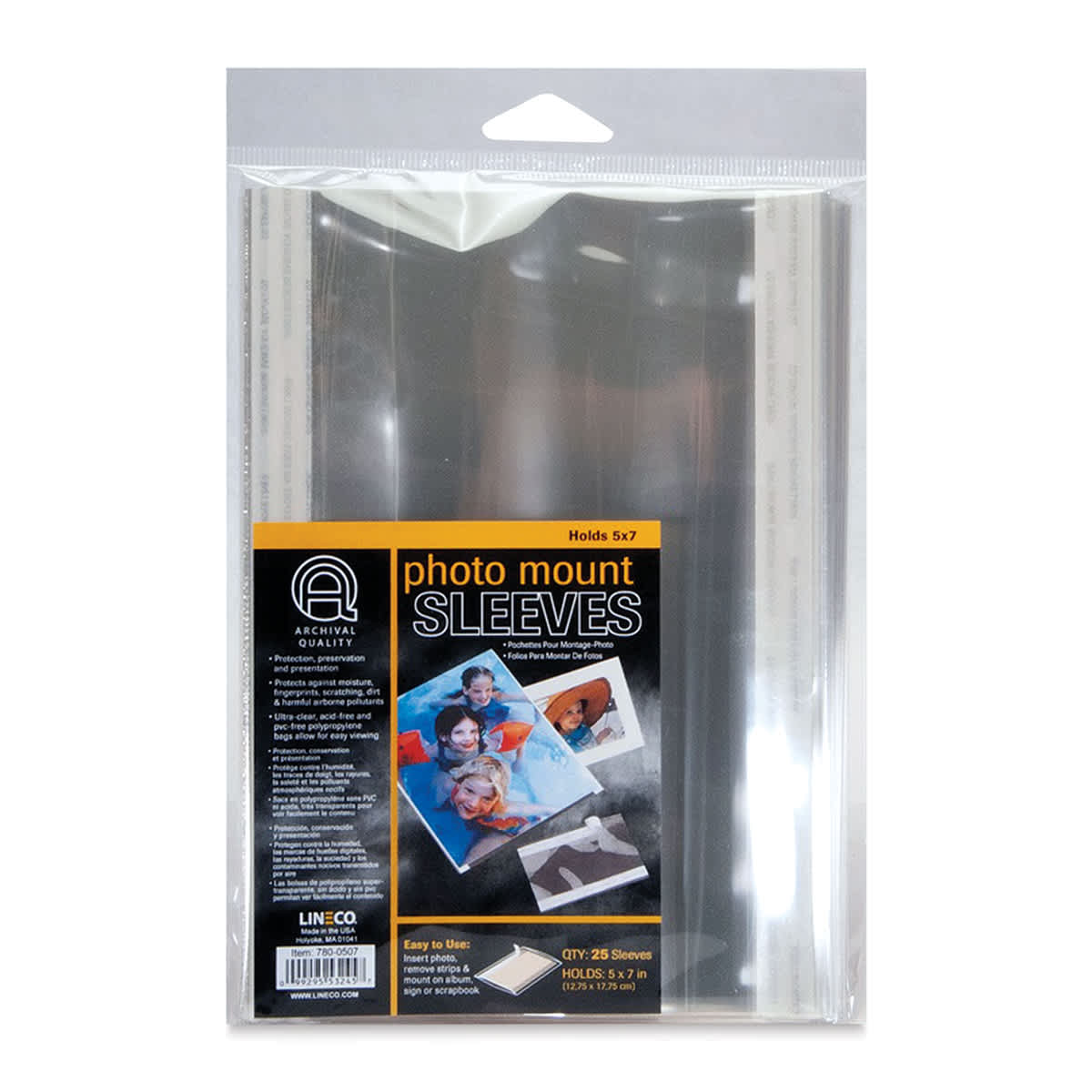 Lineco Photo Mounting Sleeve Pack - 5" x 7", Pkg of 25