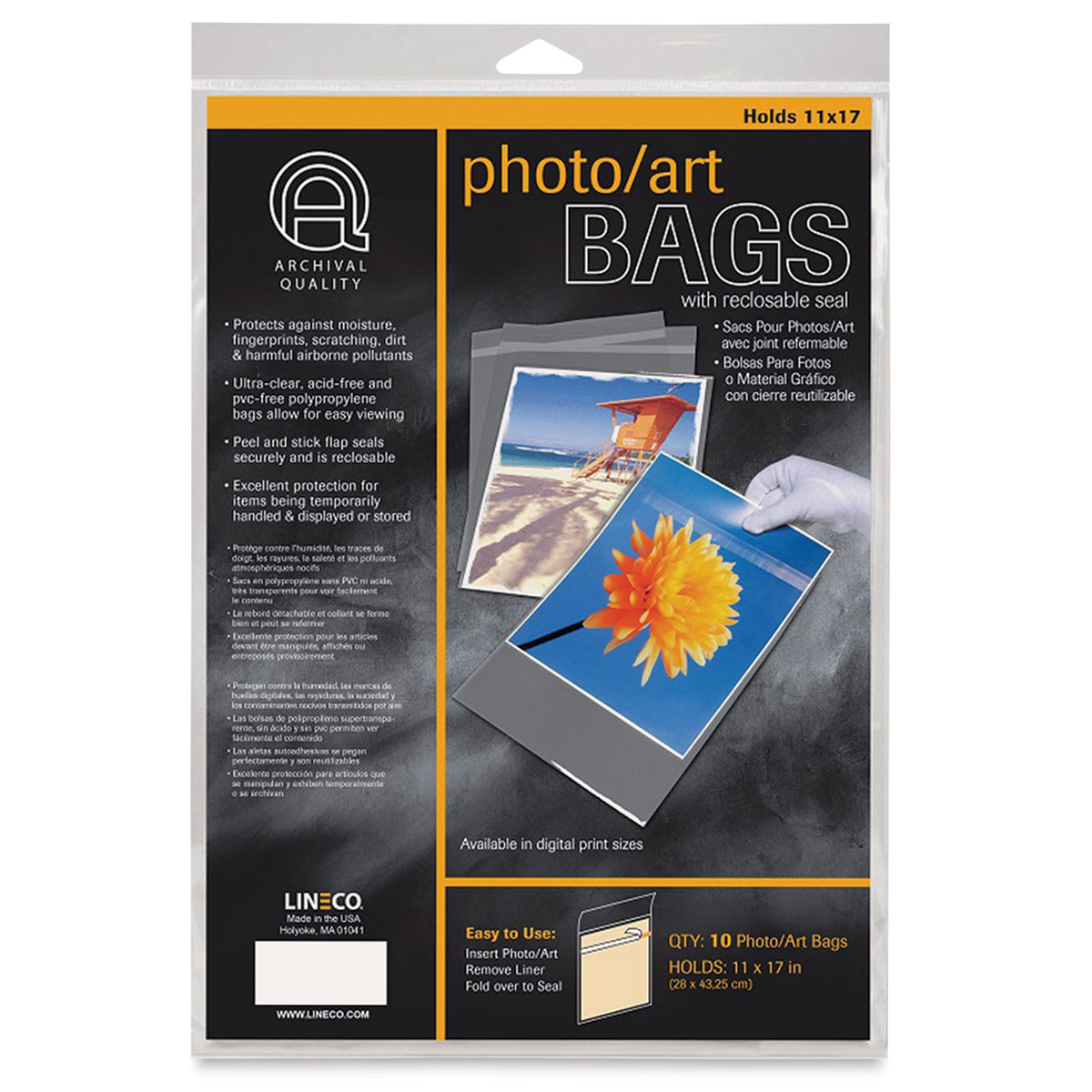 Lineco Photo Art Bag Pack - 11" x 17", Pkg of 10