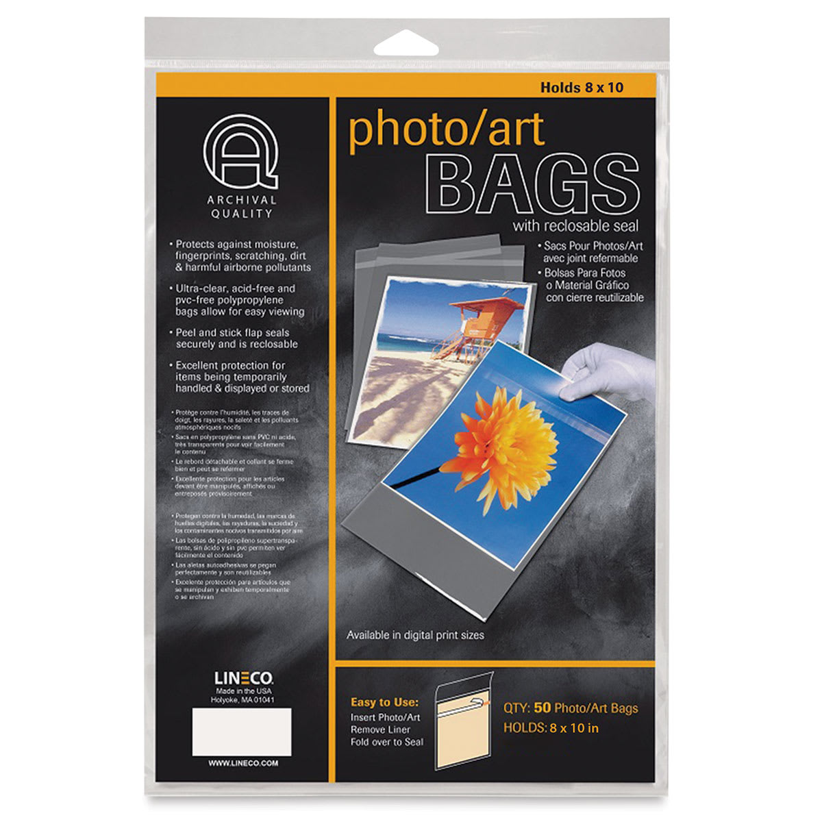 Lineco Photo Art Bag Pack - 8" x 10", Pkg of 50