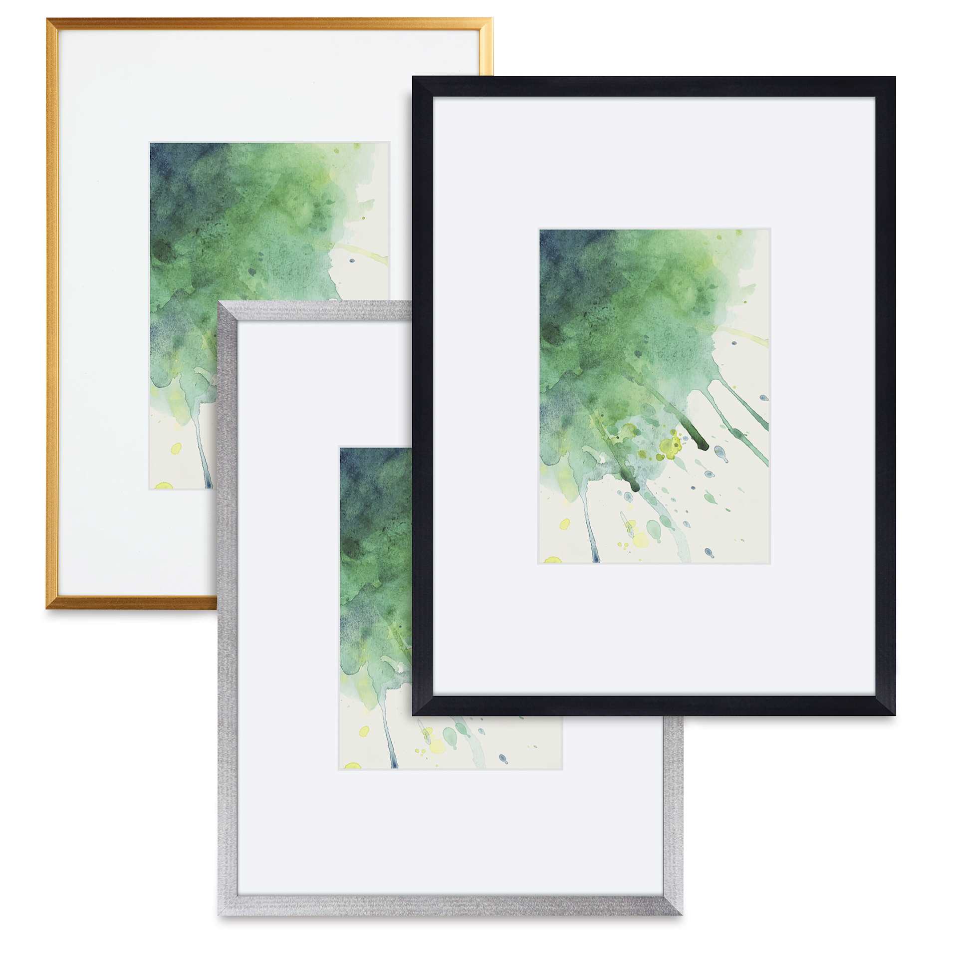 Blick Chelsea Metal Gallery Frames with White Mat, different finishes Blick Chelsea Metal Gallery Frames with White Mat, different finishes
