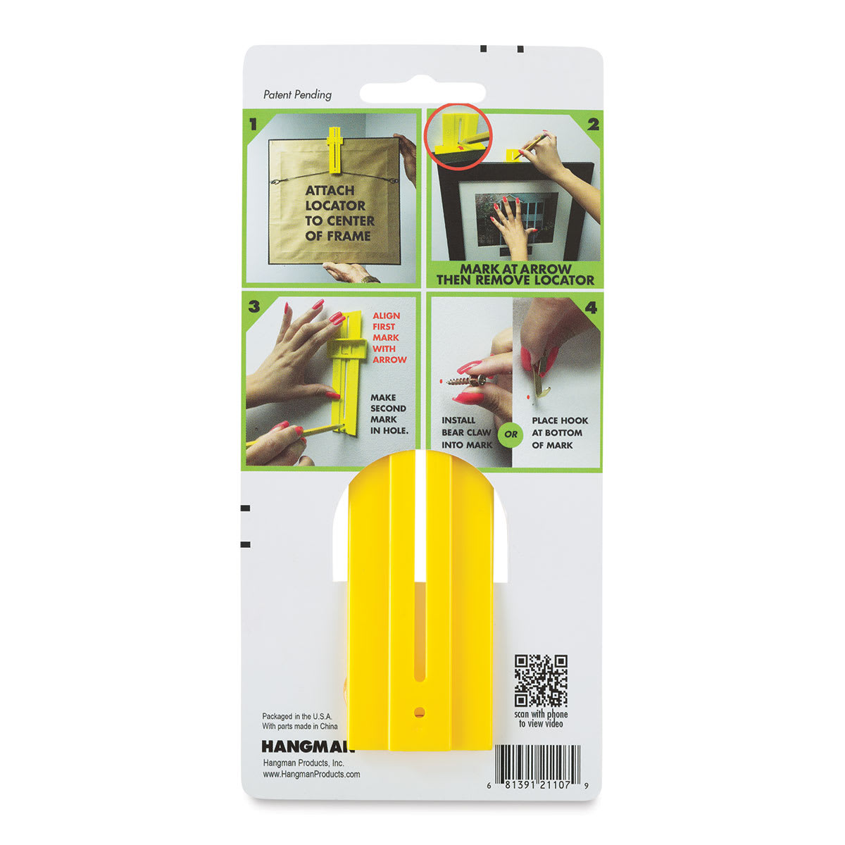 Hangman Picture Perfect Wire Locator - Back of package showing directions
