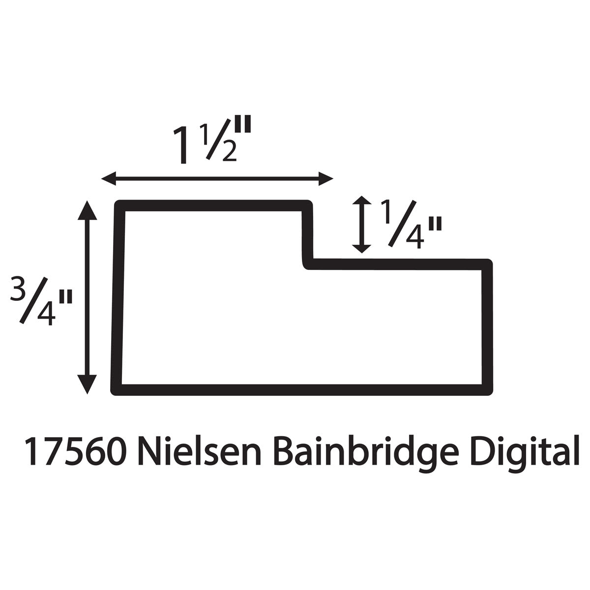 Gallery Solutions Digital Format Wood Frame - Diagram showing Profile dimensions of frame