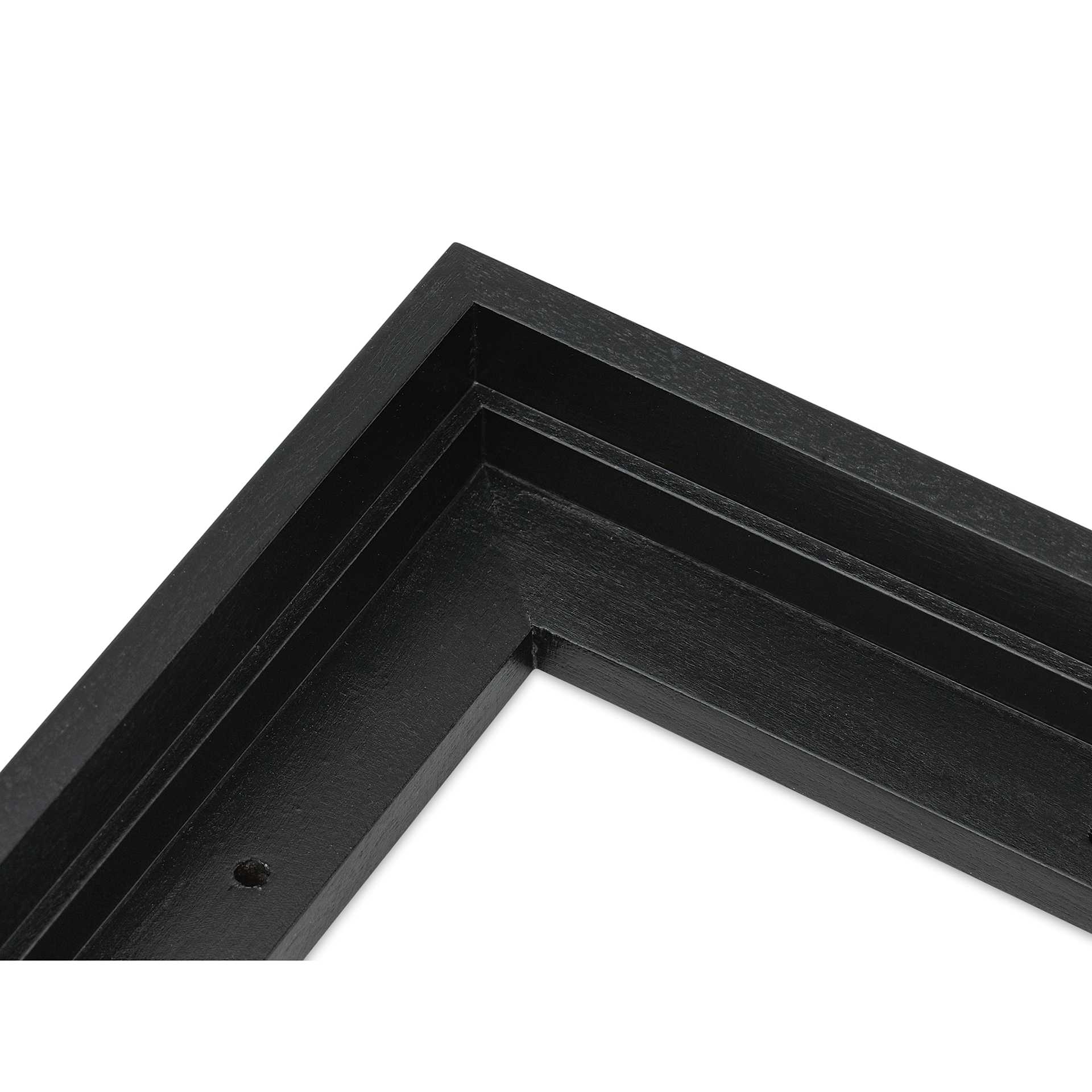 Ampersand Floaterframe - Thin, Black, 5" x 7", 7/8", corner close-up