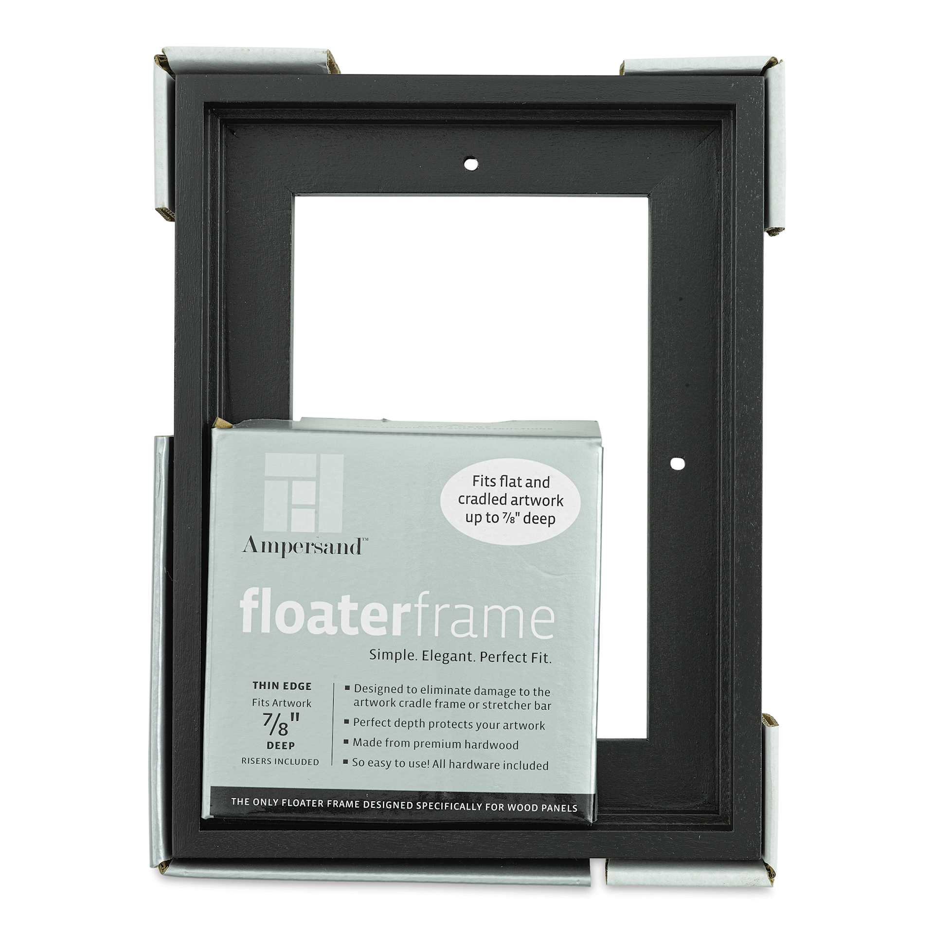 Ampersand Floaterframe - Thin, Black, 5" x 7", 7/8", front of packaging