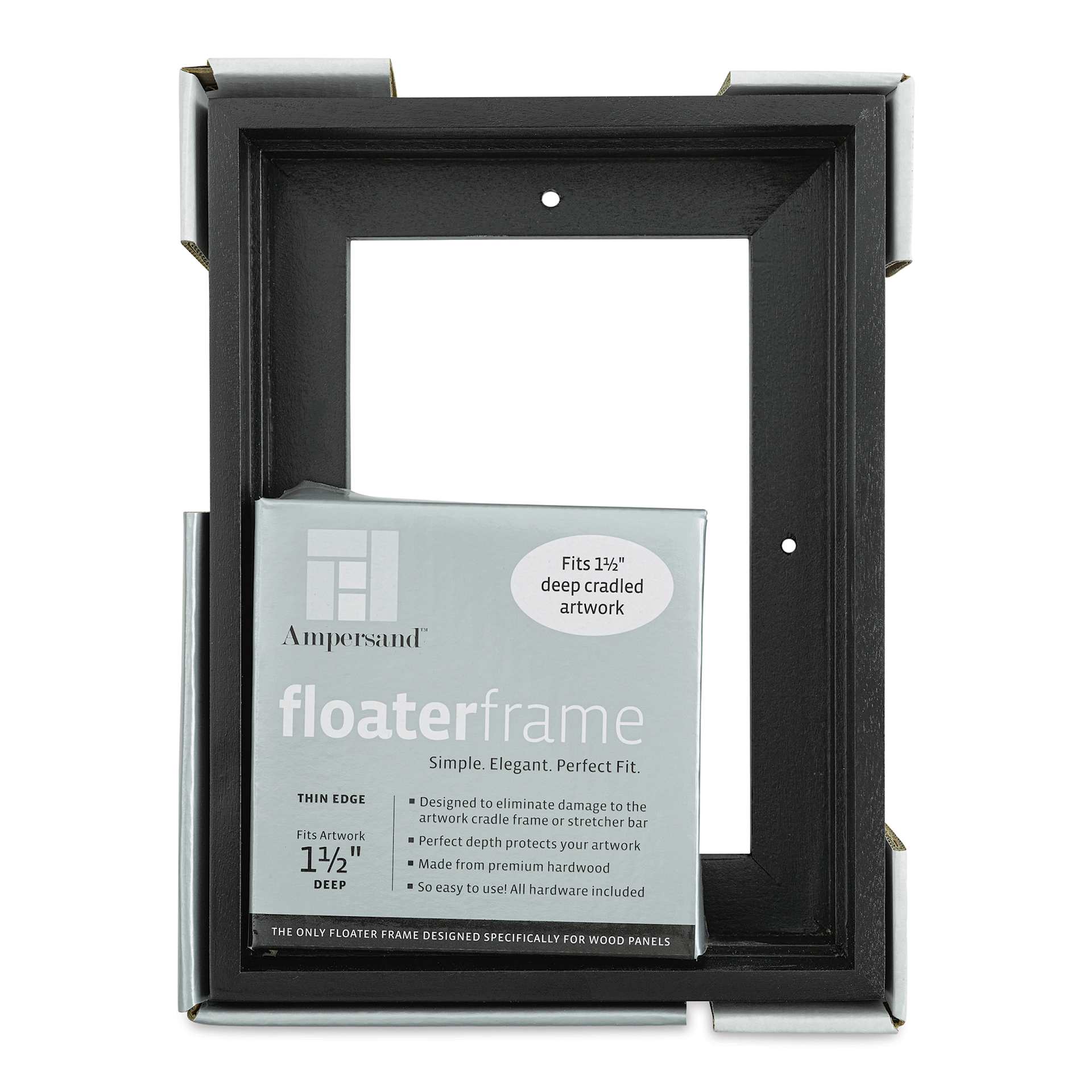 Ampersand Floaterframe - Thin, Black, 5" x 7", 1-1/2", front of packaging