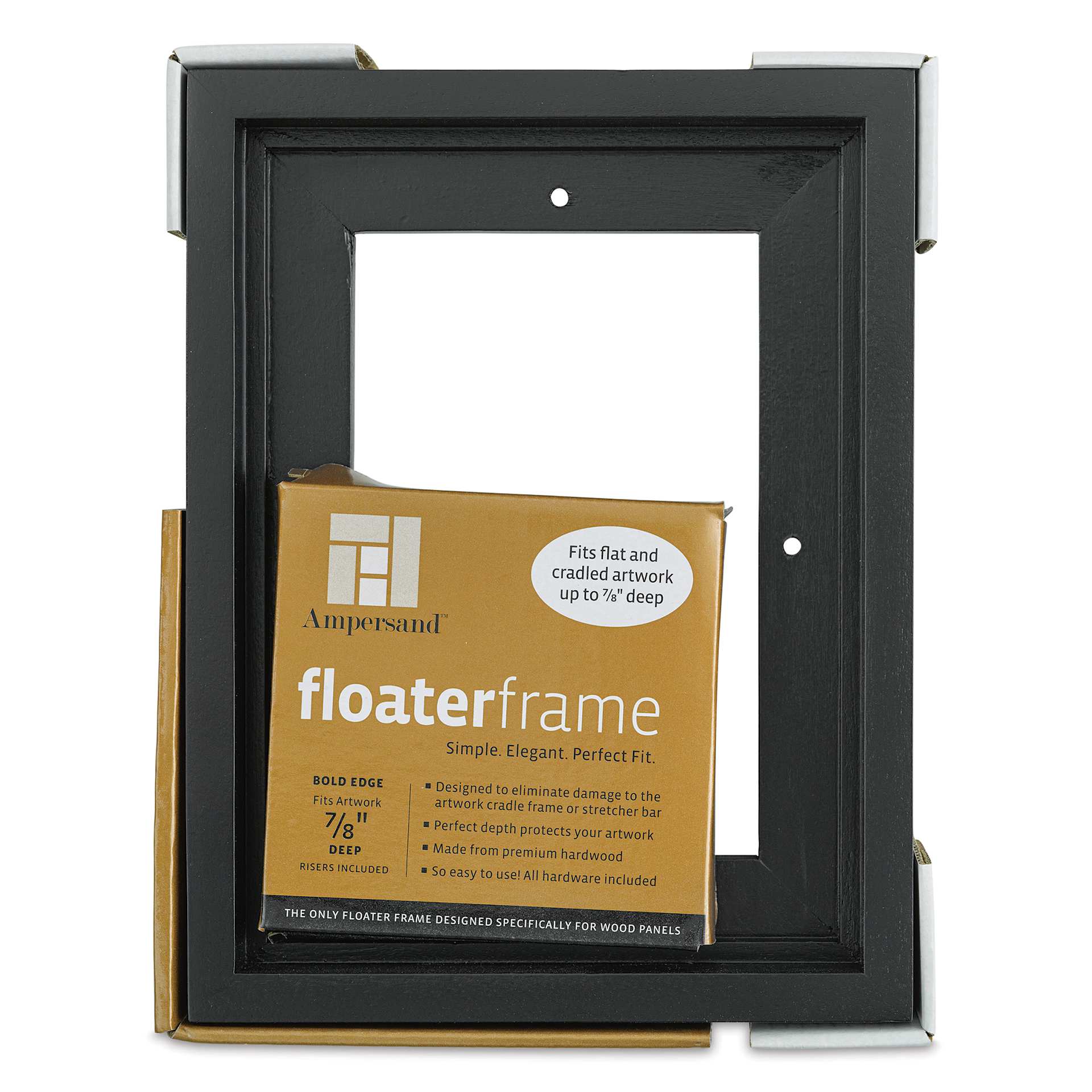 Ampersand Floaterframe - Bold, Black, 5" x 7", 7/8", front of packaging