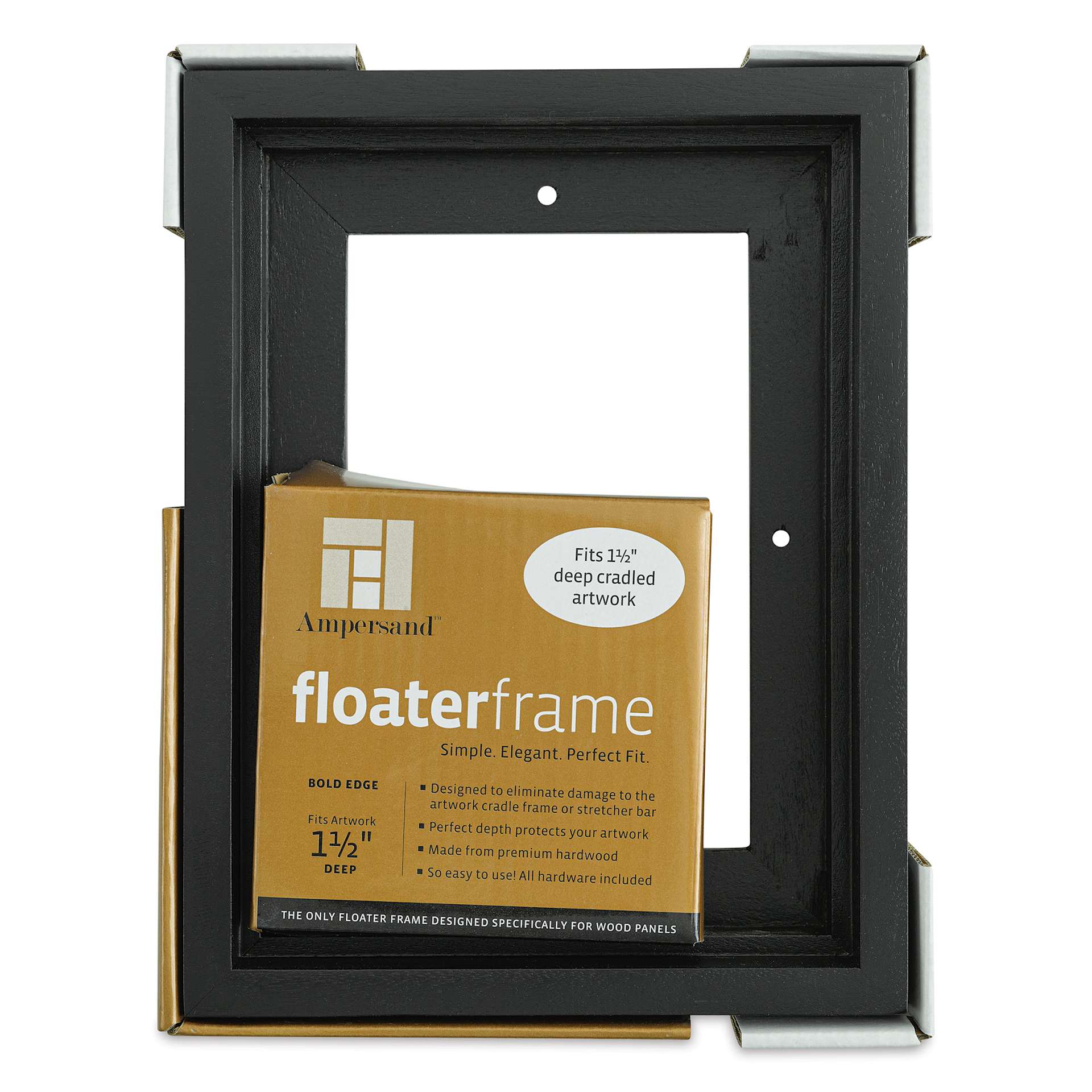 Ampersand Floaterframe - Bold, Black, 5" x 7", 1-1/2", front of packaging