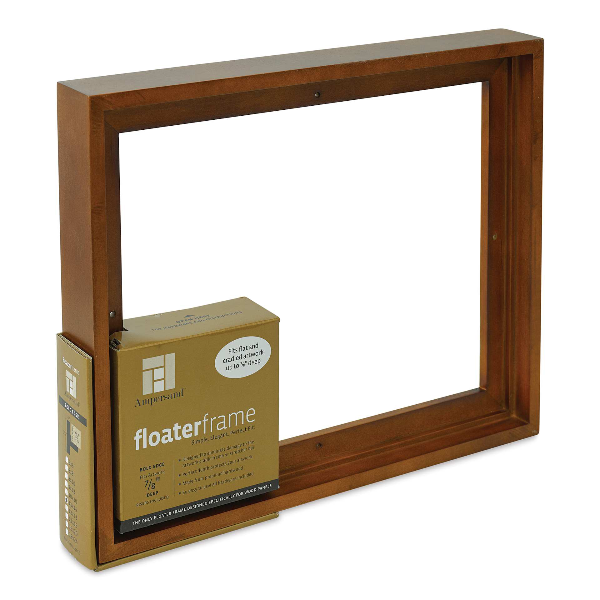 Ampersand Floaterframe - Bold, Walnut, 11" x 14", 7/8" , at an angle