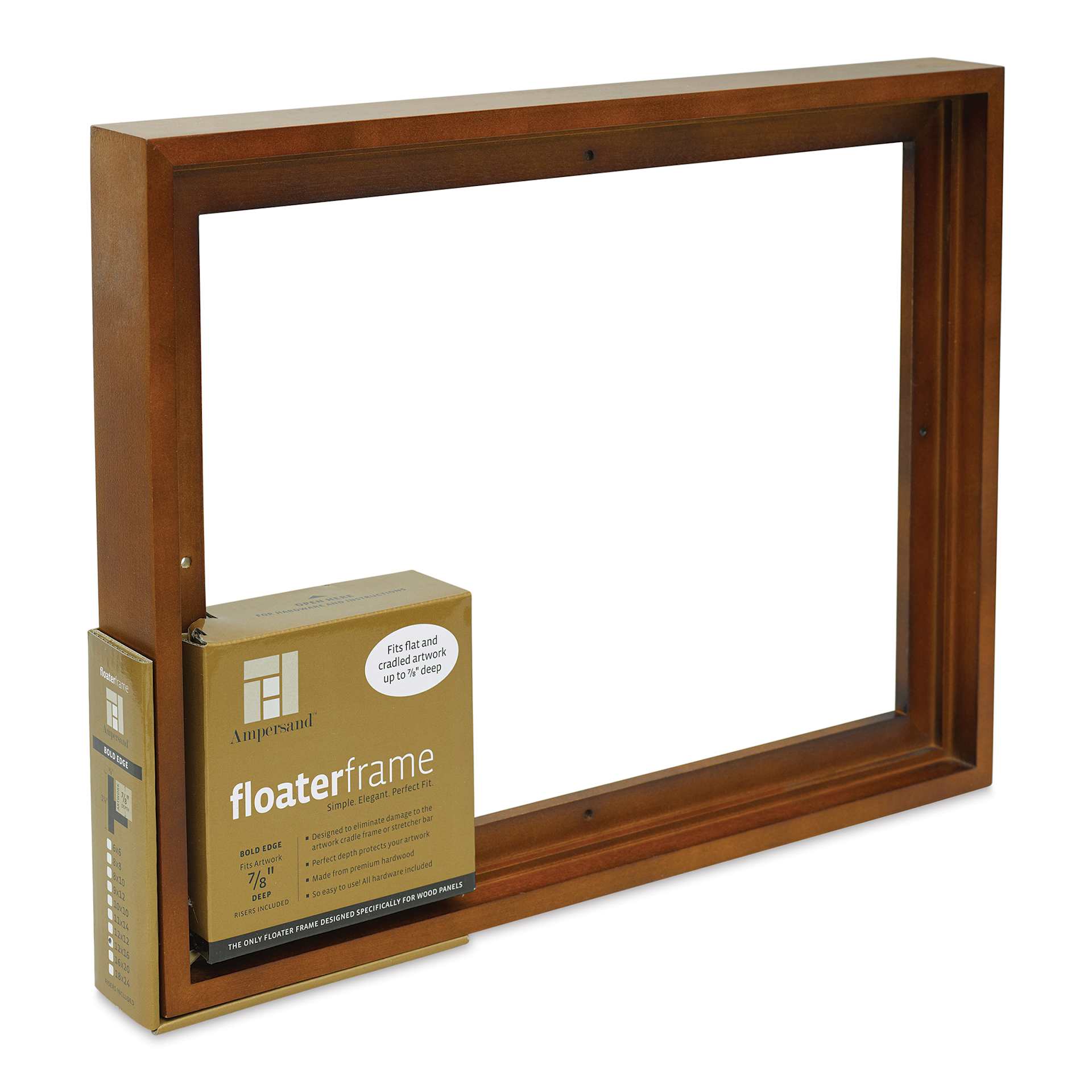 Ampersand Floaterframe - Bold, Walnut, 12" x 16", 7/8", at an angle