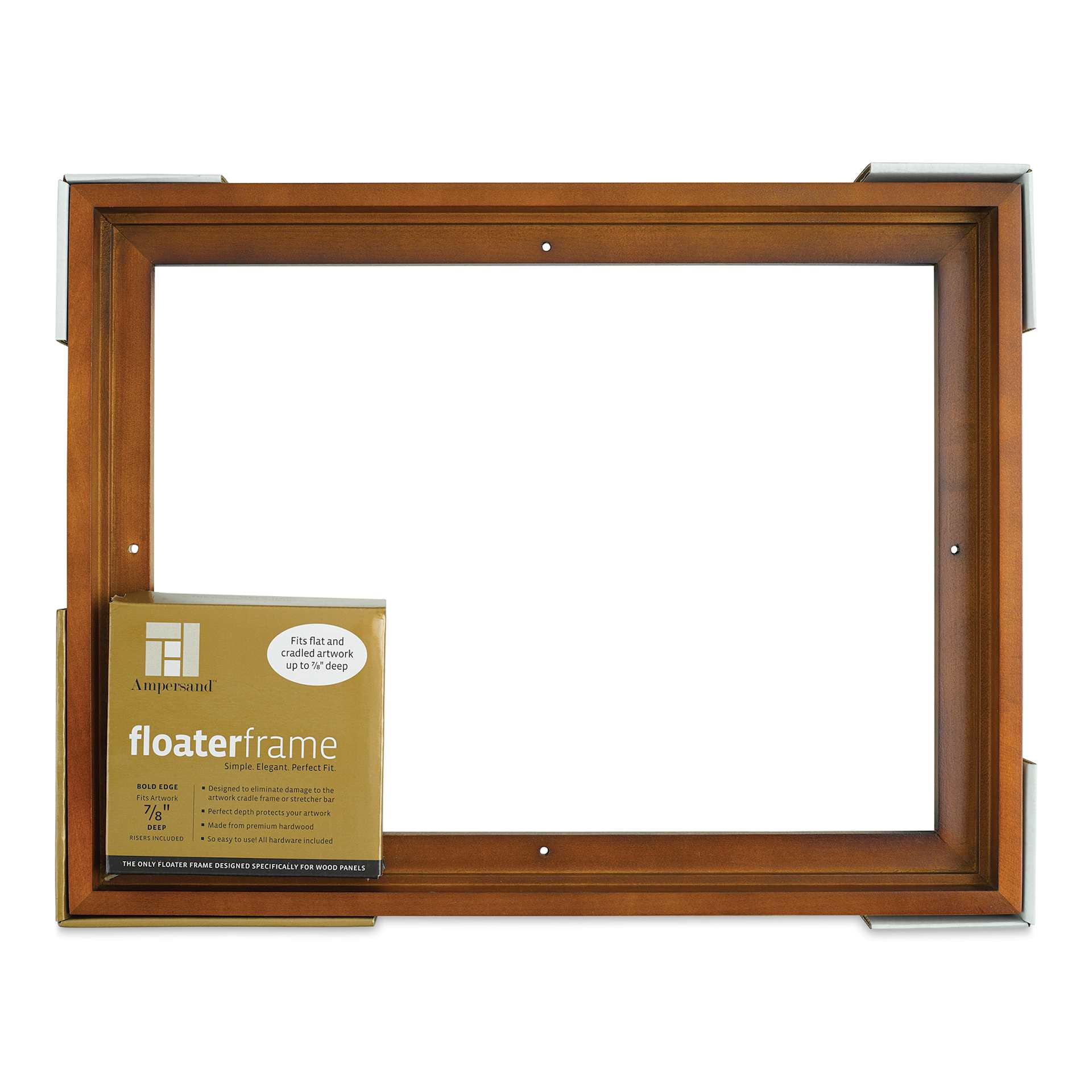 Ampersand Floaterframe - Bold, Walnut, 12" x 16", 7/8", front of packaging