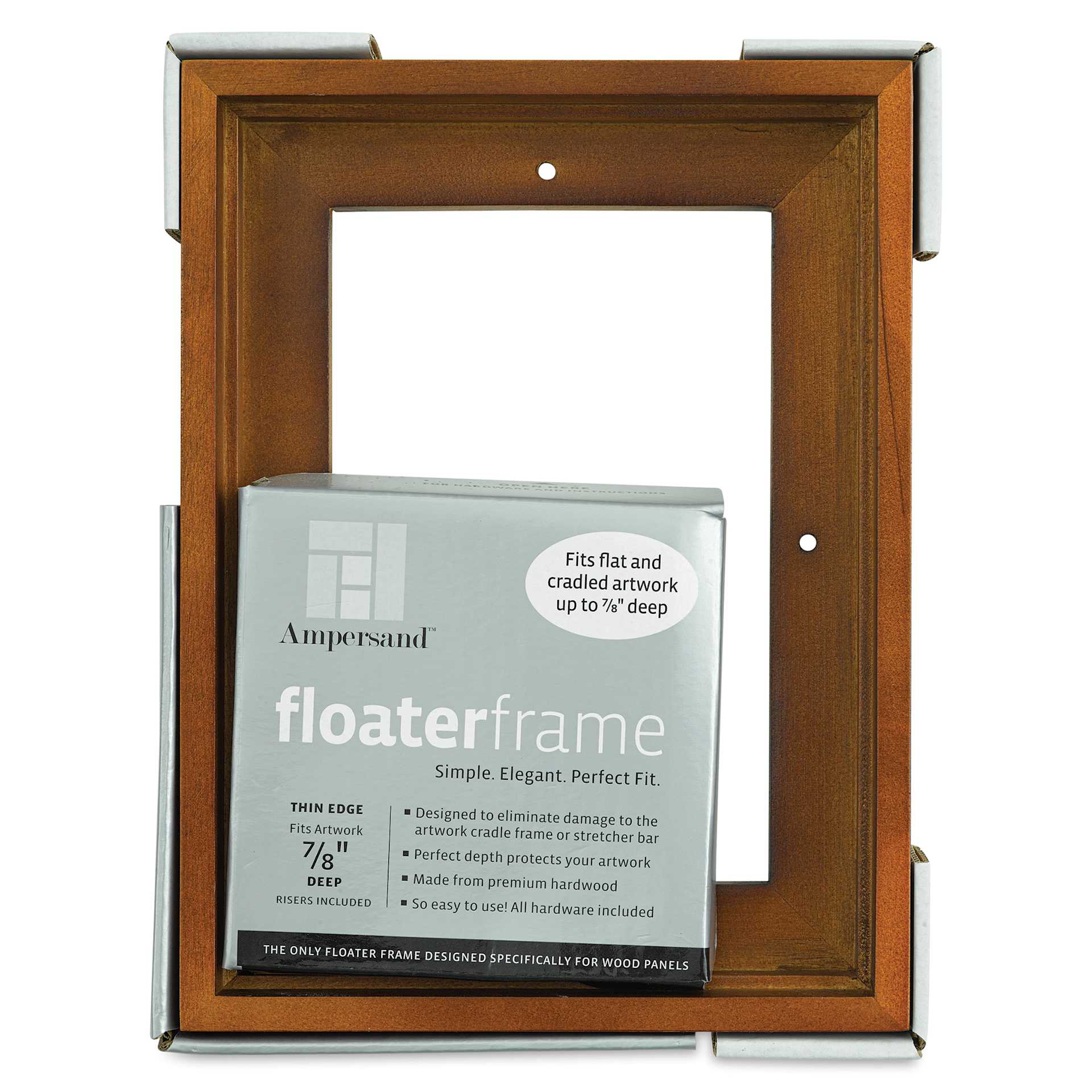 Ampersand Floaterframe - Thin, Walnut, 5" x 7", 7/8", front of packaging