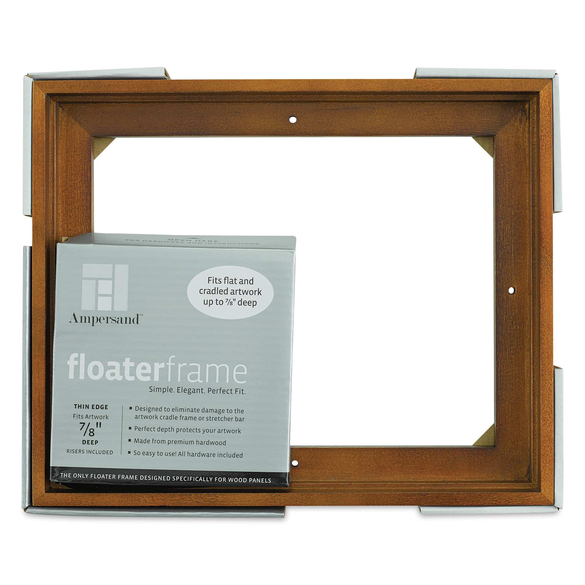 Ampersand Floaterframe - Thin, Walnut, 8" x 10", 7/8, front of packaging