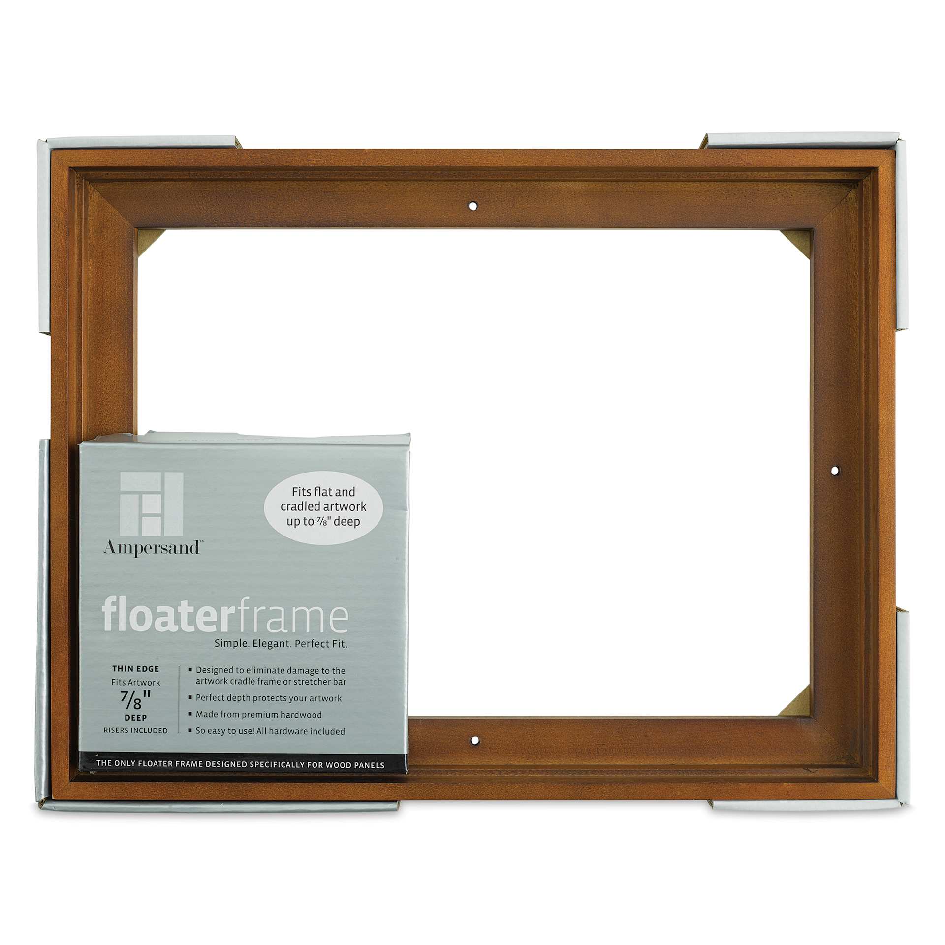 Ampersand Floaterframe - Thin, Walnut, 9" x 12", 7/8", frront of packaging
