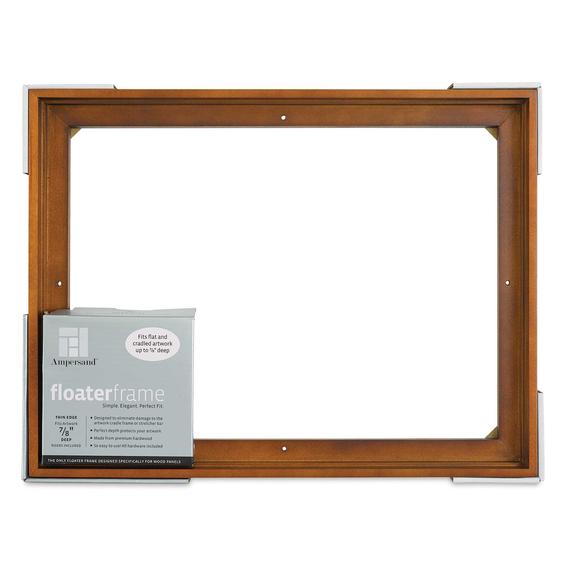 Ampersand Floaterframe - Thin, Walnut, 12" x 16", 7/8", front of packaging