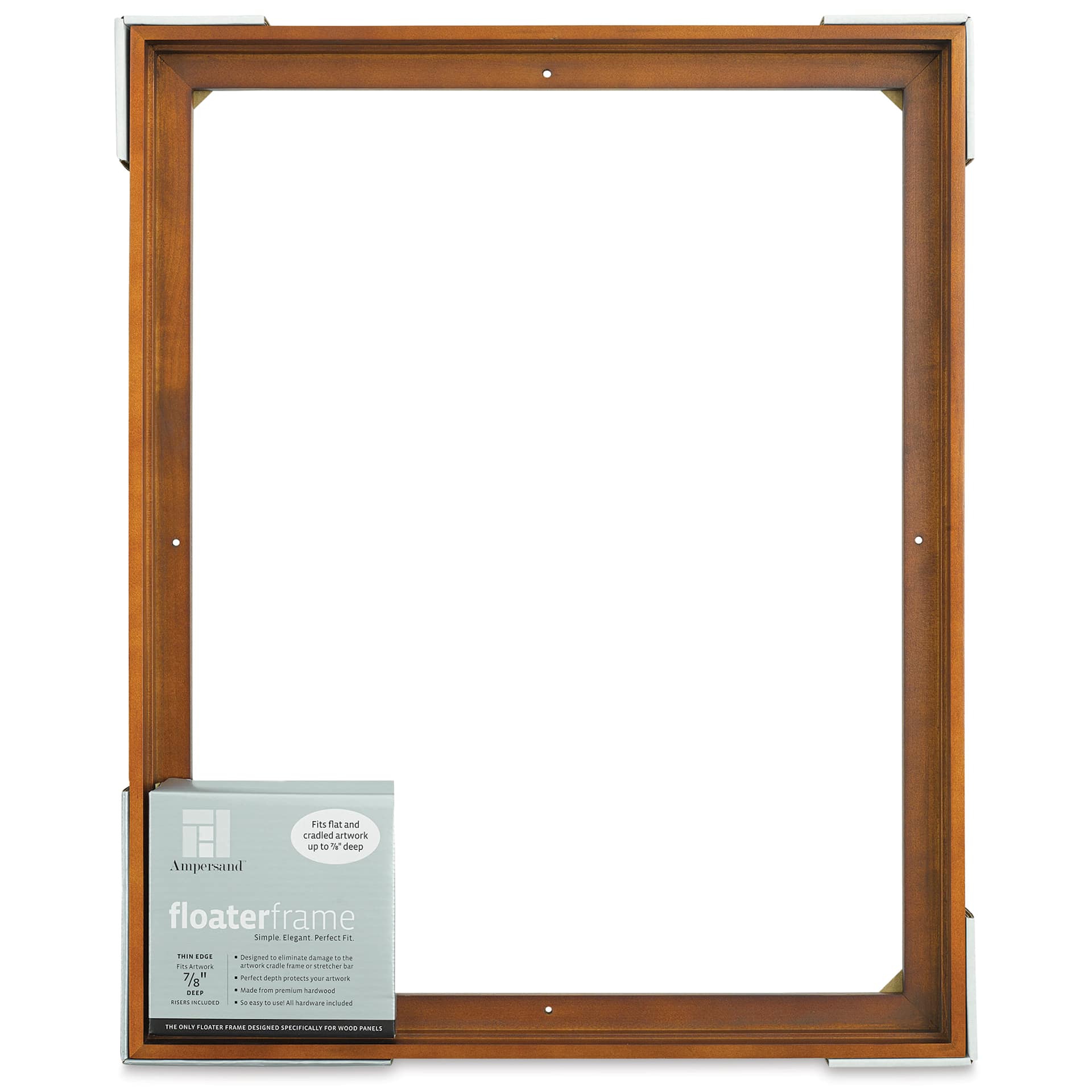 Ampersand Floaterframe - Thin, Walnut, 16" x 20", 7/8", front of packaging