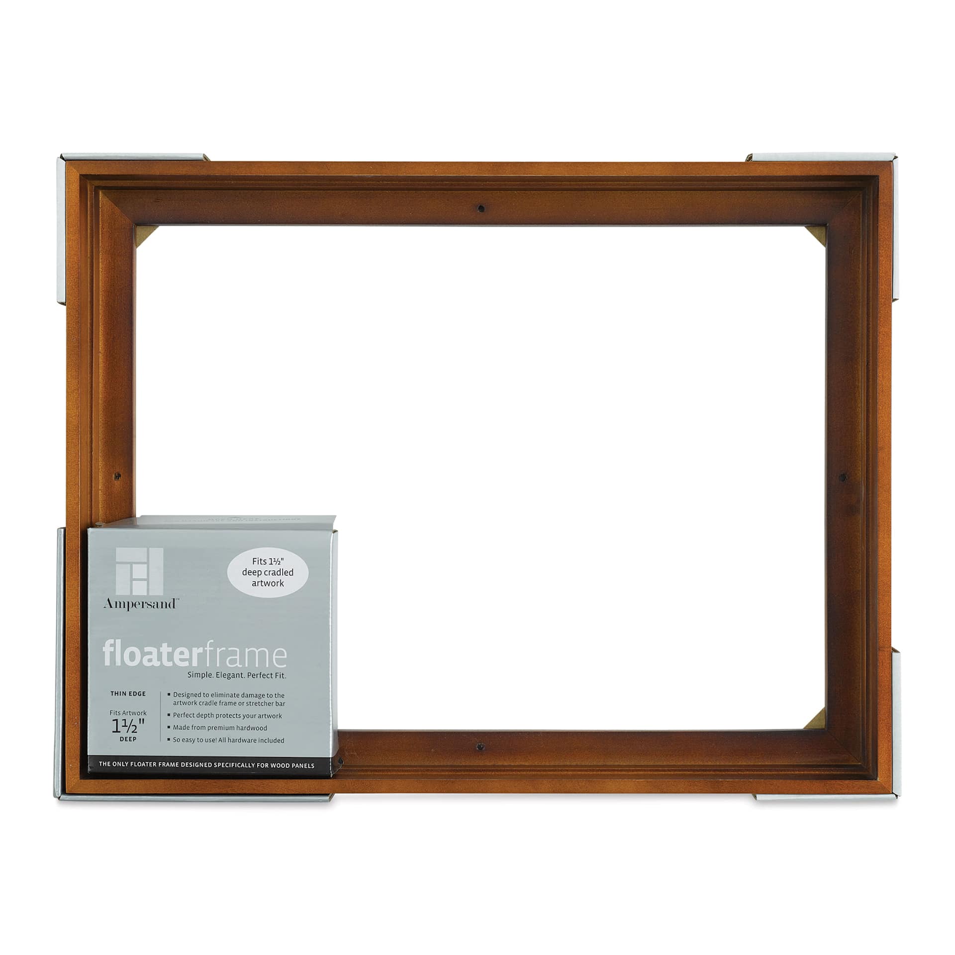Ampersand Floaterframe - Bold, Walnut, 12" x 16", 1-1/2", front of packaging