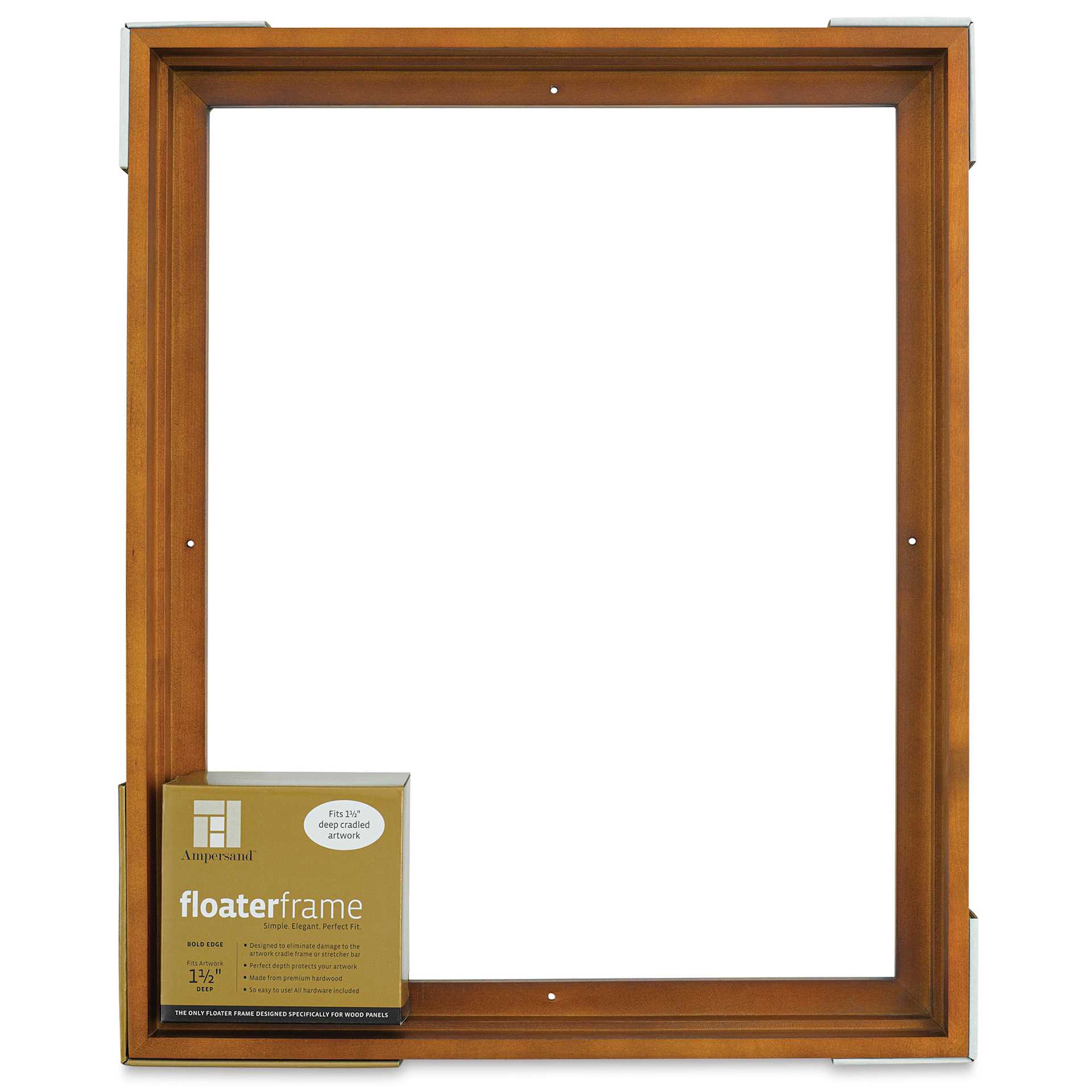 Ampersand Floaterframe - Bold, Walnut, 16" x 20", 1-1/2", front of packaging
