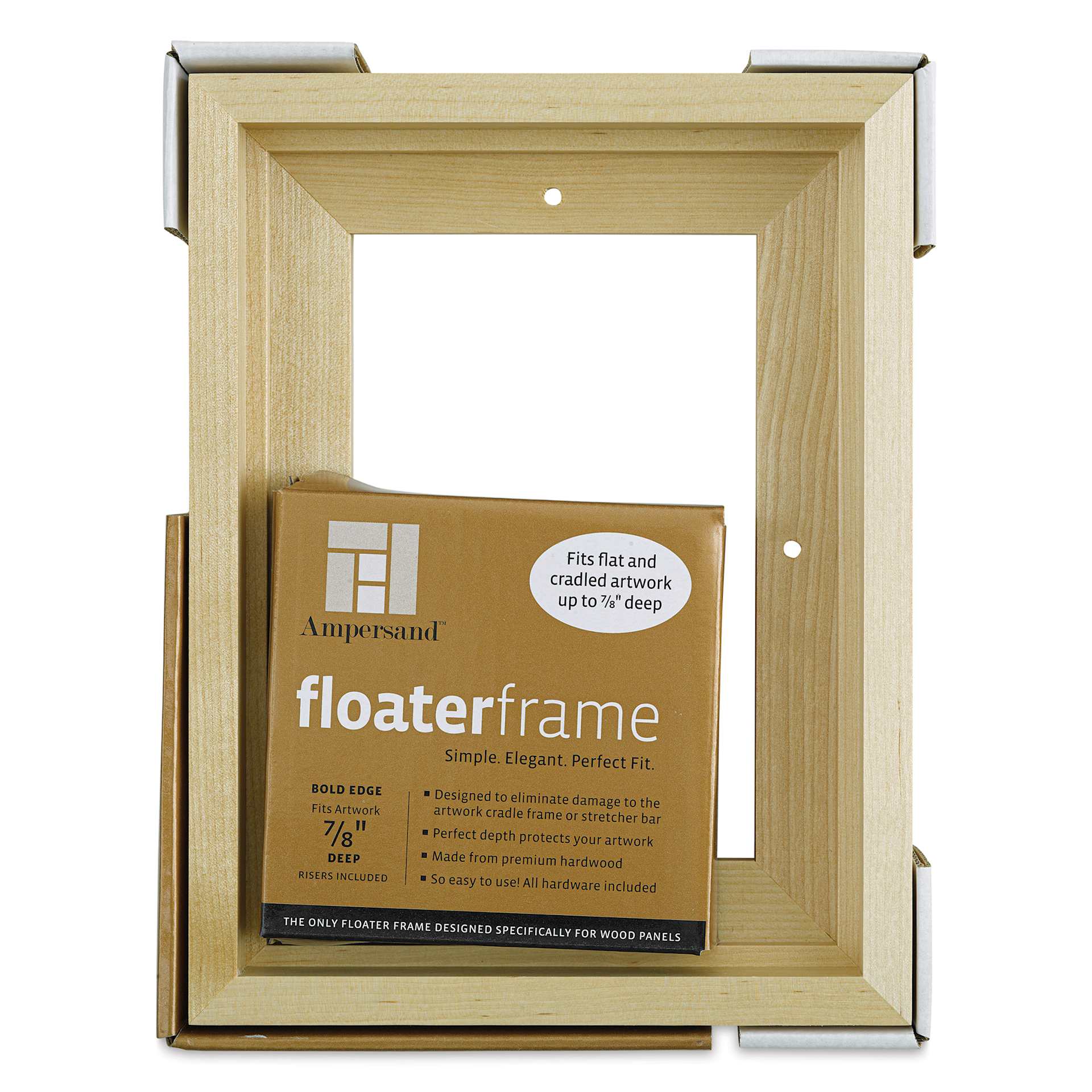 Ampersand Floaterframe - Bold, Maple, 5" x 7", 7/8", front of packaging