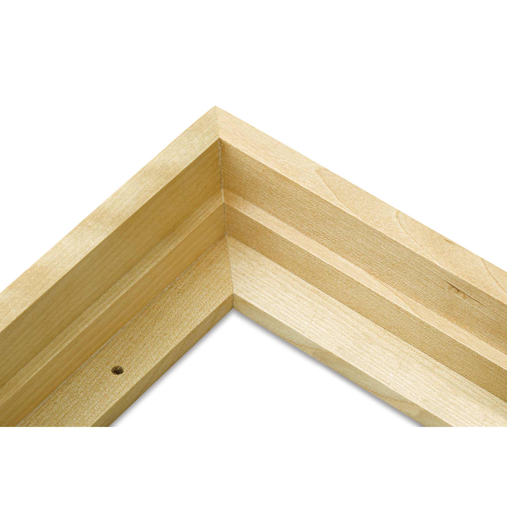 Ampersand Floaterframe - Bold, Maple, 5" x 7", 1-1/2", corner close-up