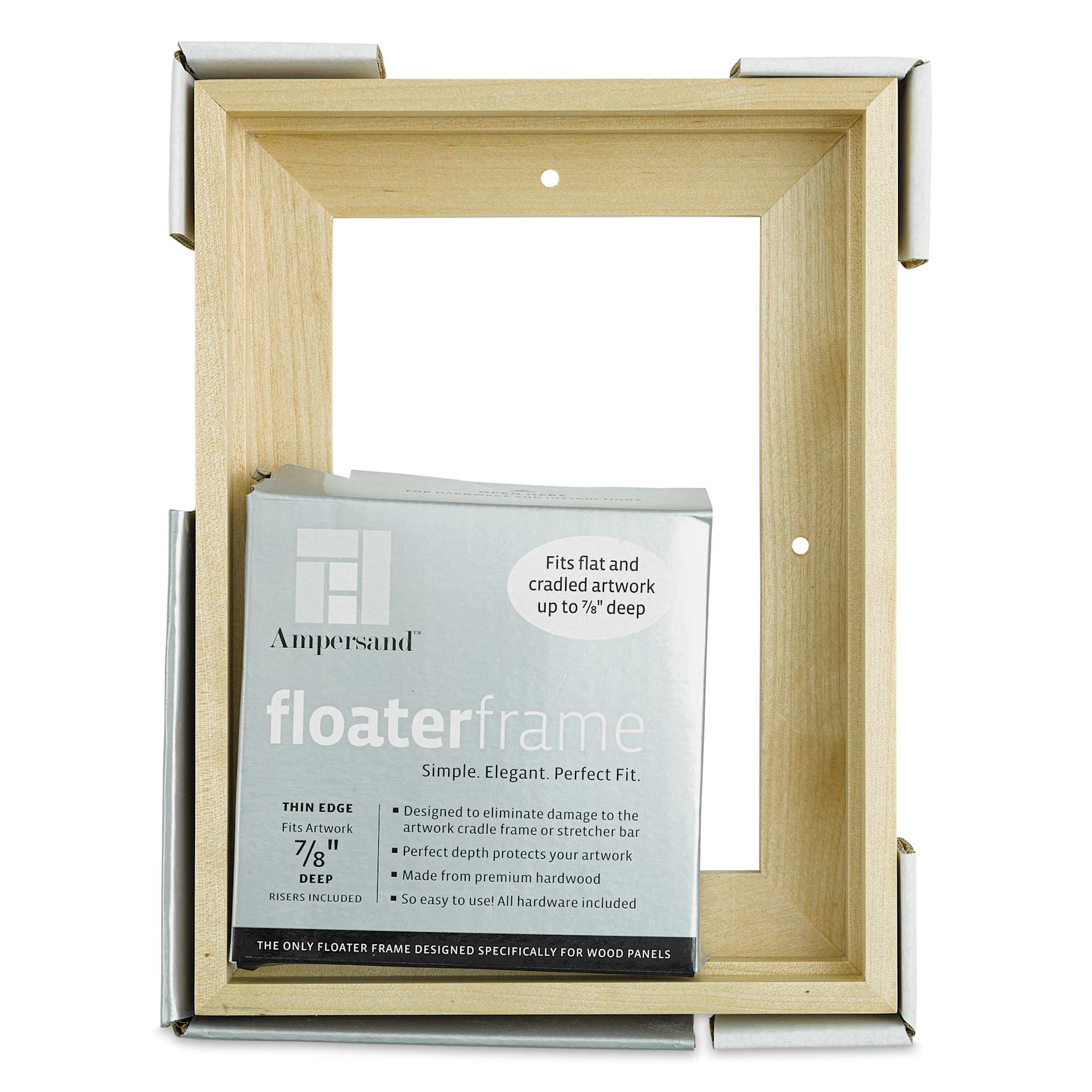 Ampersand Floaterframe - Thin, Maple, 5" x 7", 7/8", front of packaging