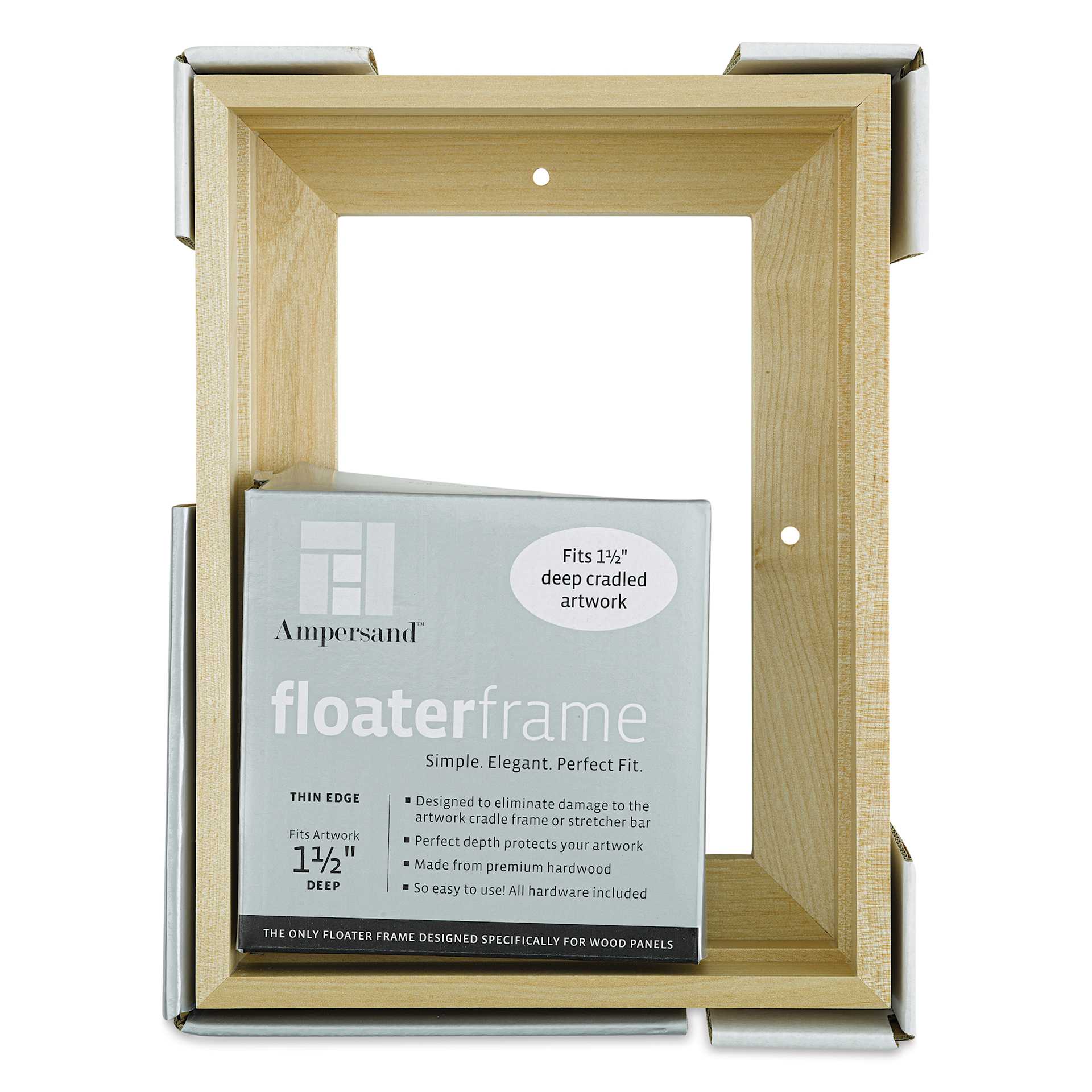 Ampersand Floaterframe - Thin, Maple, 5" x 7", 1-1/2", front of packaging