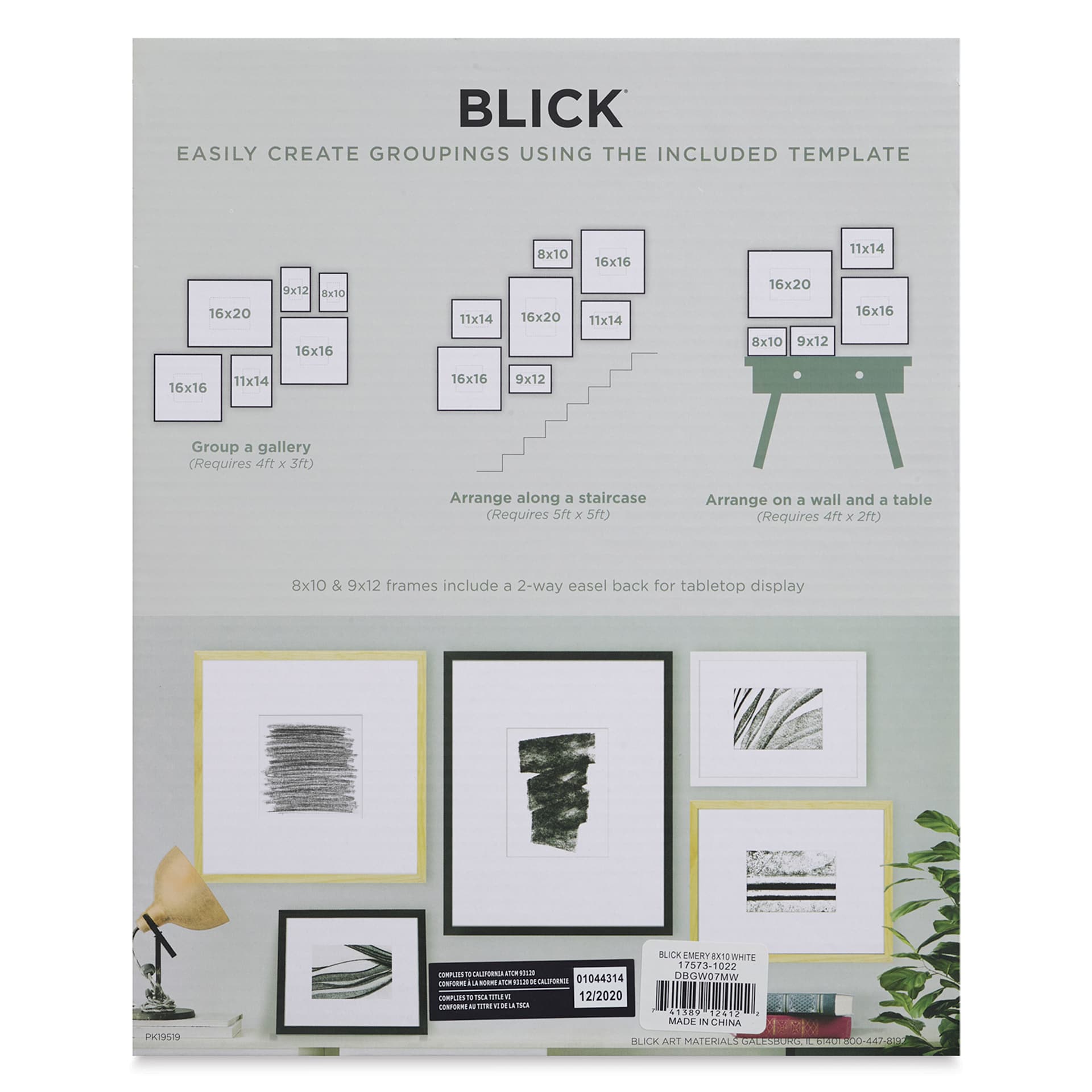 Blick Emery Gallery Frame - White, 8" x 10", with Easel Back