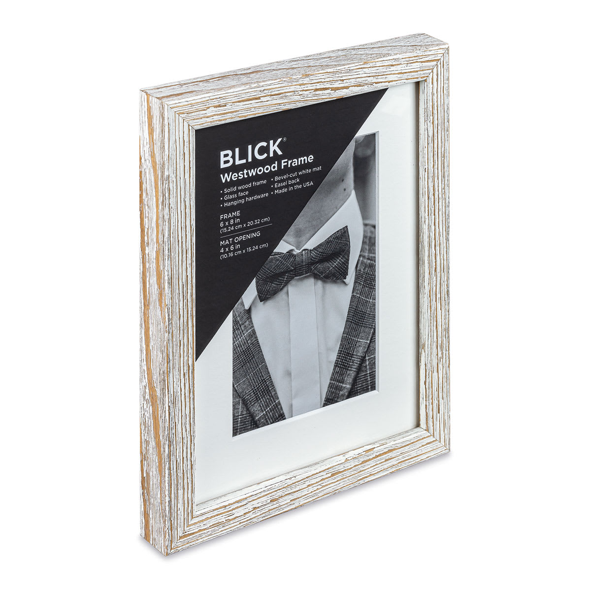 Blick Westwood Frames - Whitewash, Thin, 6" x 8" side view