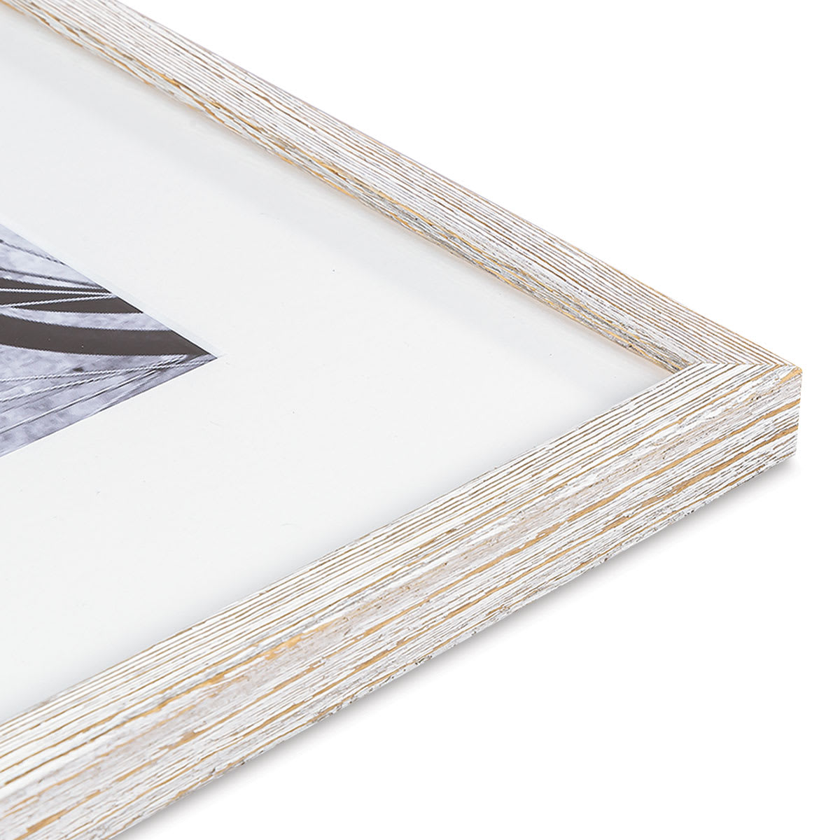 Blick Westwood Frames - Whitewash, Thin, 16" x 20" close up of corner