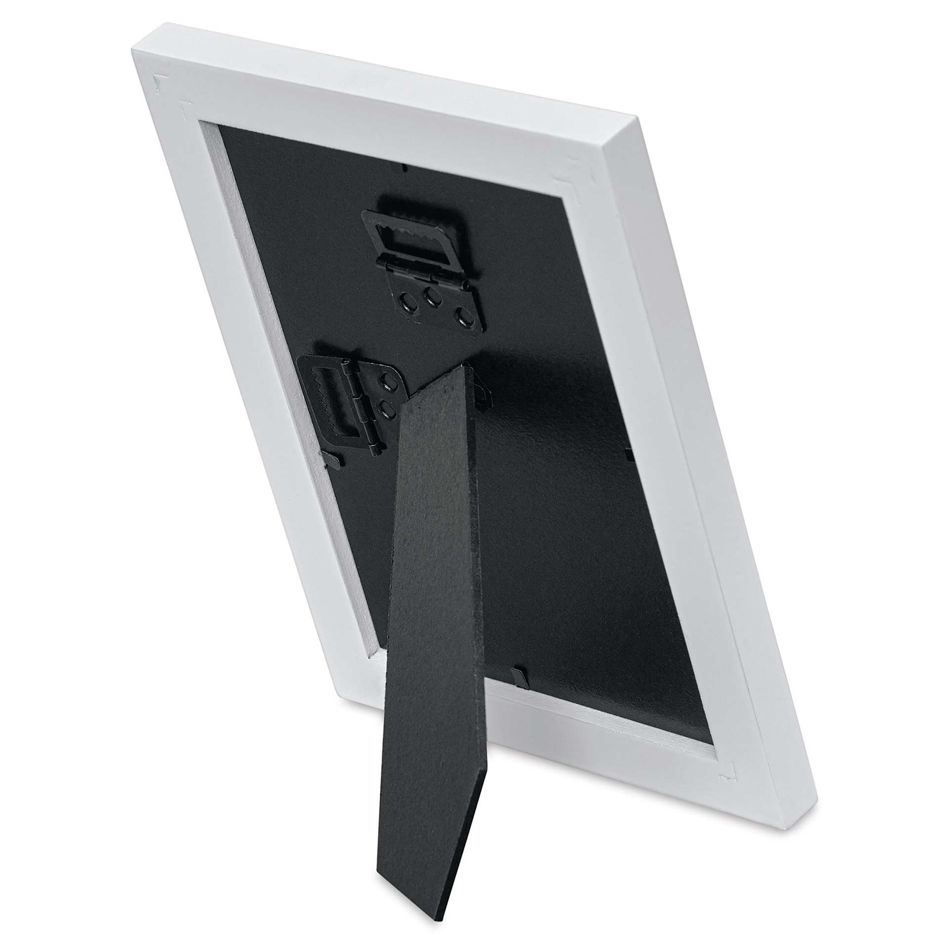 Blick Bellevue Frame - White, 5" x 7", resting on easel back