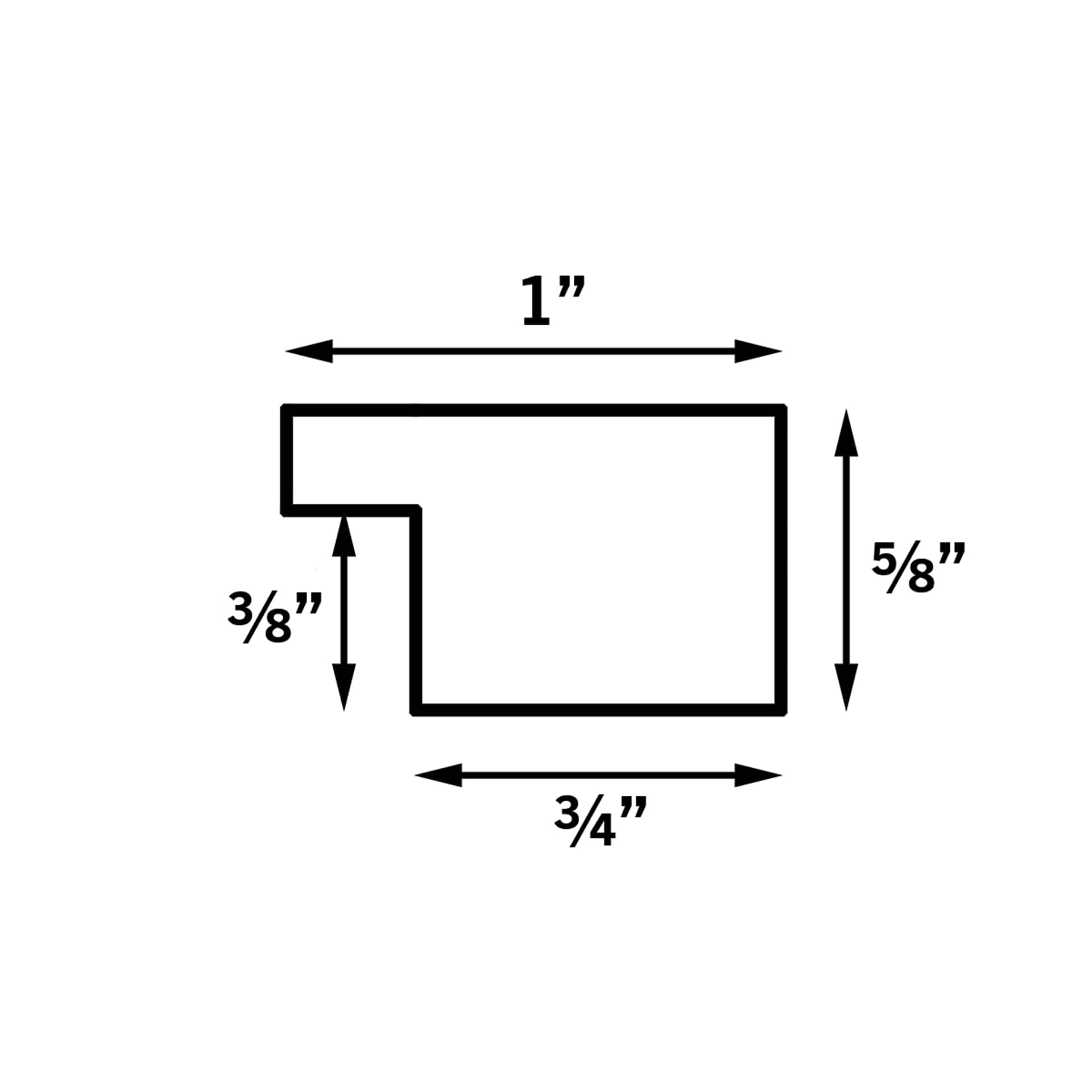 Blick Bellevue Frames profile view with dimensions Blick Bellevue Frames profile view with dimensions