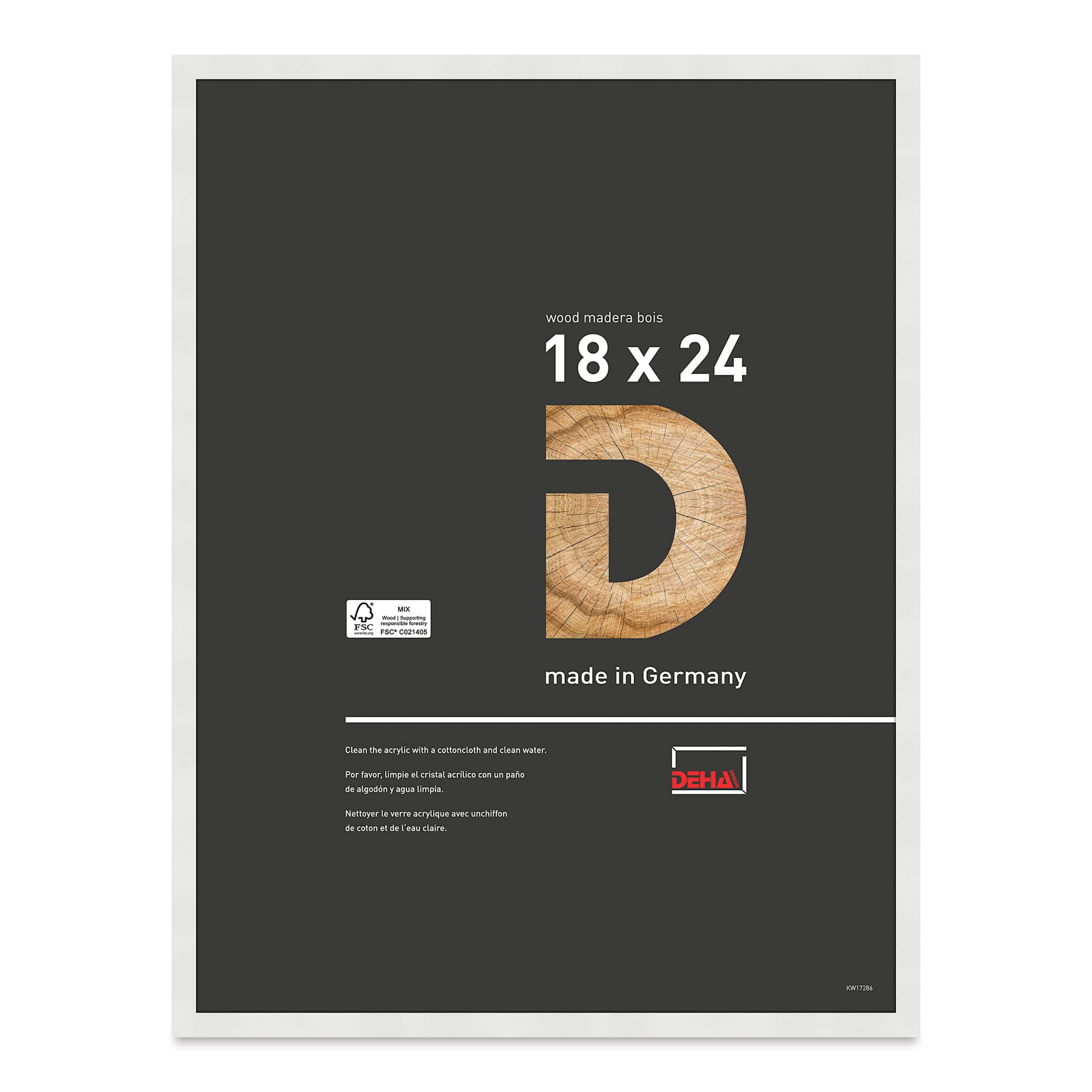 Deha Design Fontana Wood Frame - White, 18" x 24"