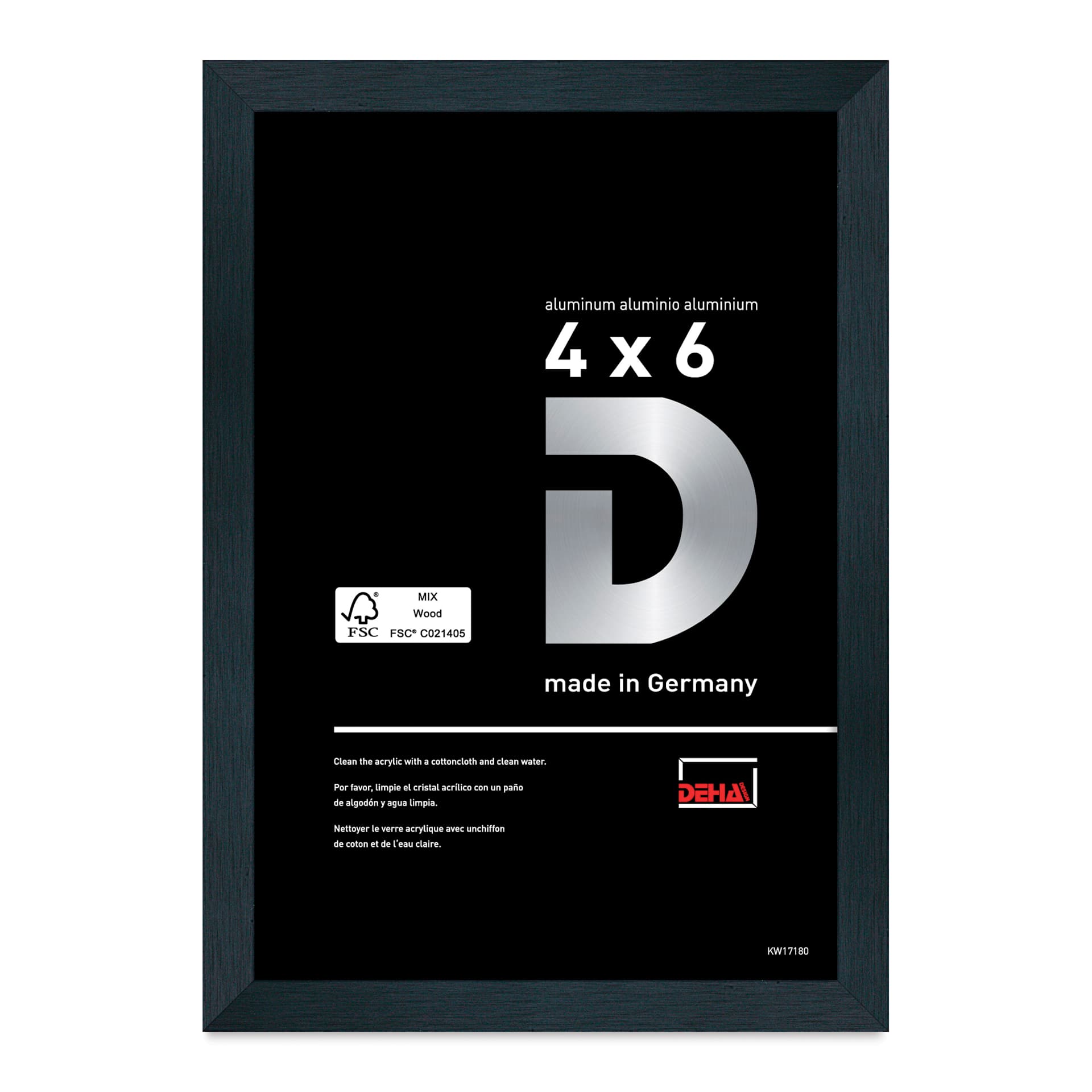 Deha Design Tribeca Frame - Black, 4" x 6" Easel Back