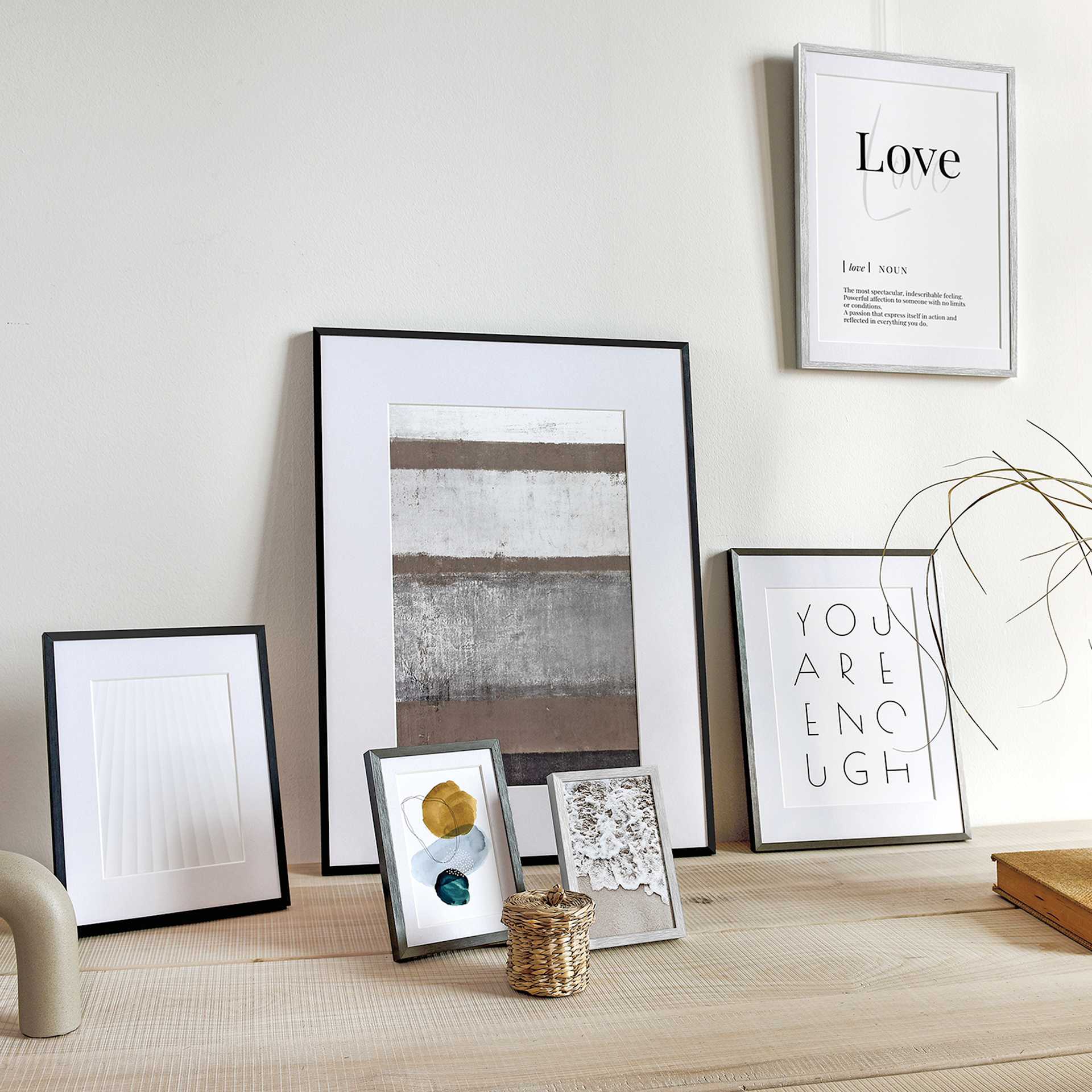 Deha Design Tribeca Frames can be set on a table or hung.
