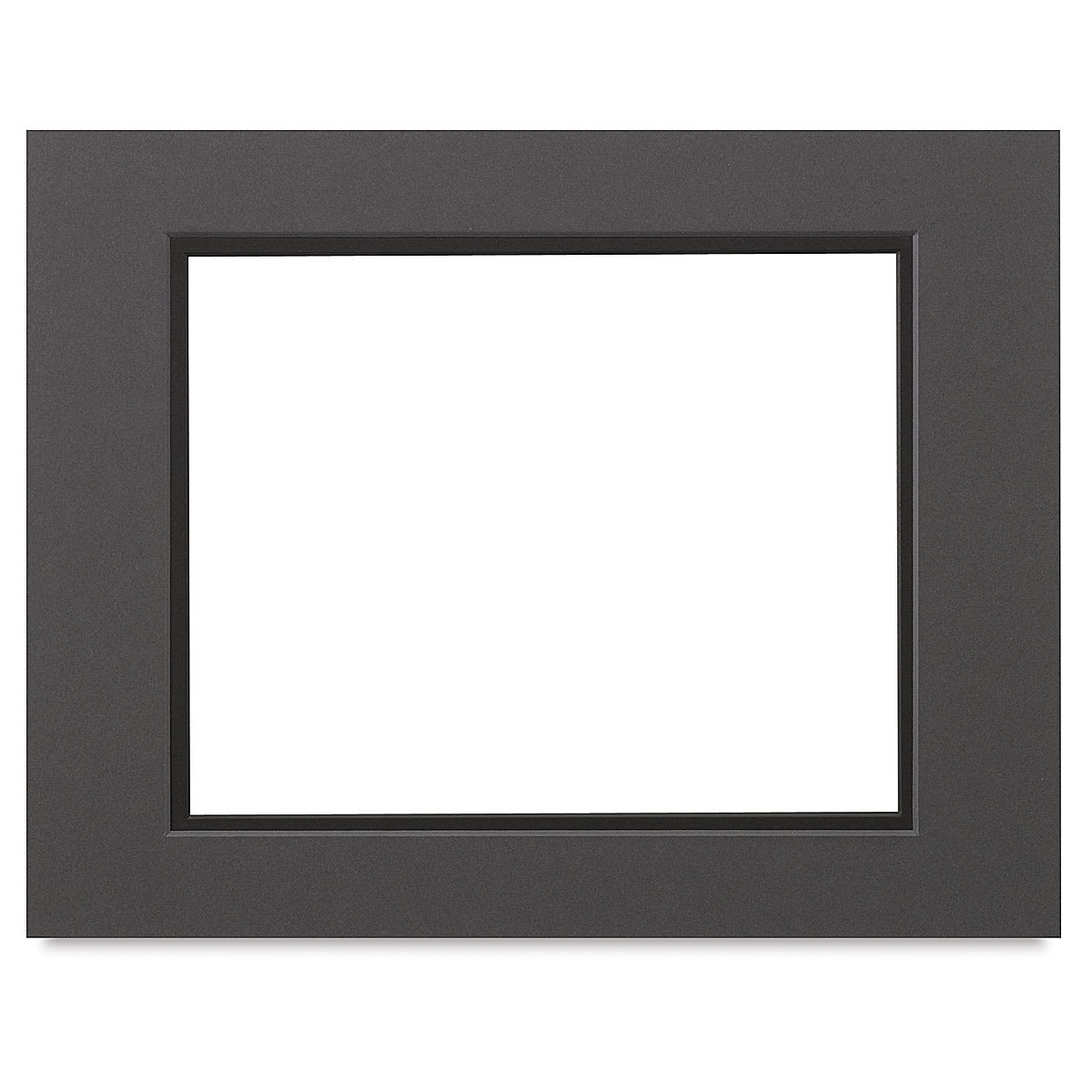 Crescent Select Conservation Solids Pre-Cut Double Mats - Front view of Dark Gray/Black Mat
