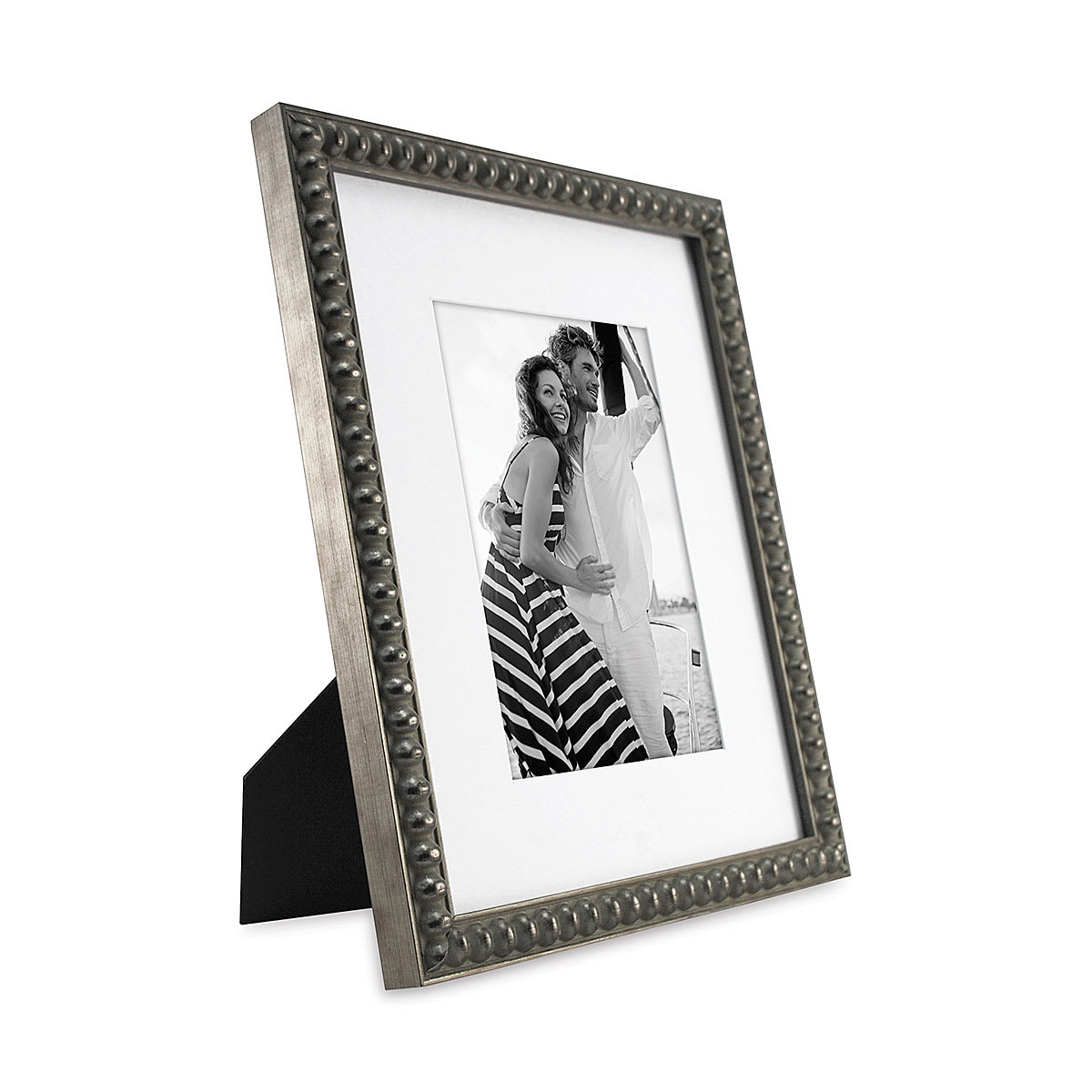 MCS Thin Bead Frame - Pewter, 8" x 10" w/5" x 7" Mat side view