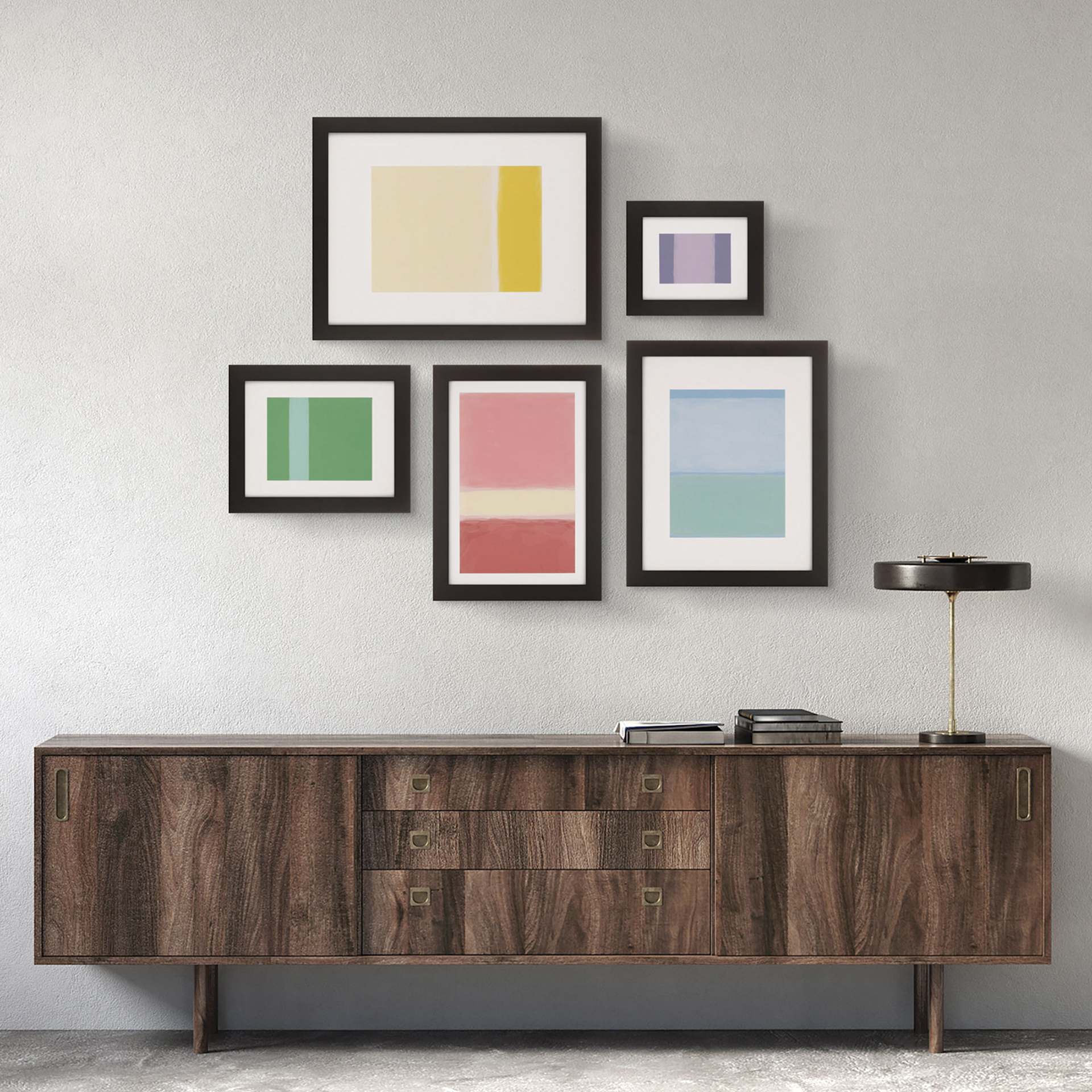 Blick Gallery Frames with Mat, assortment on wall Blick Gallery Frames with Mat, assortment on wall
