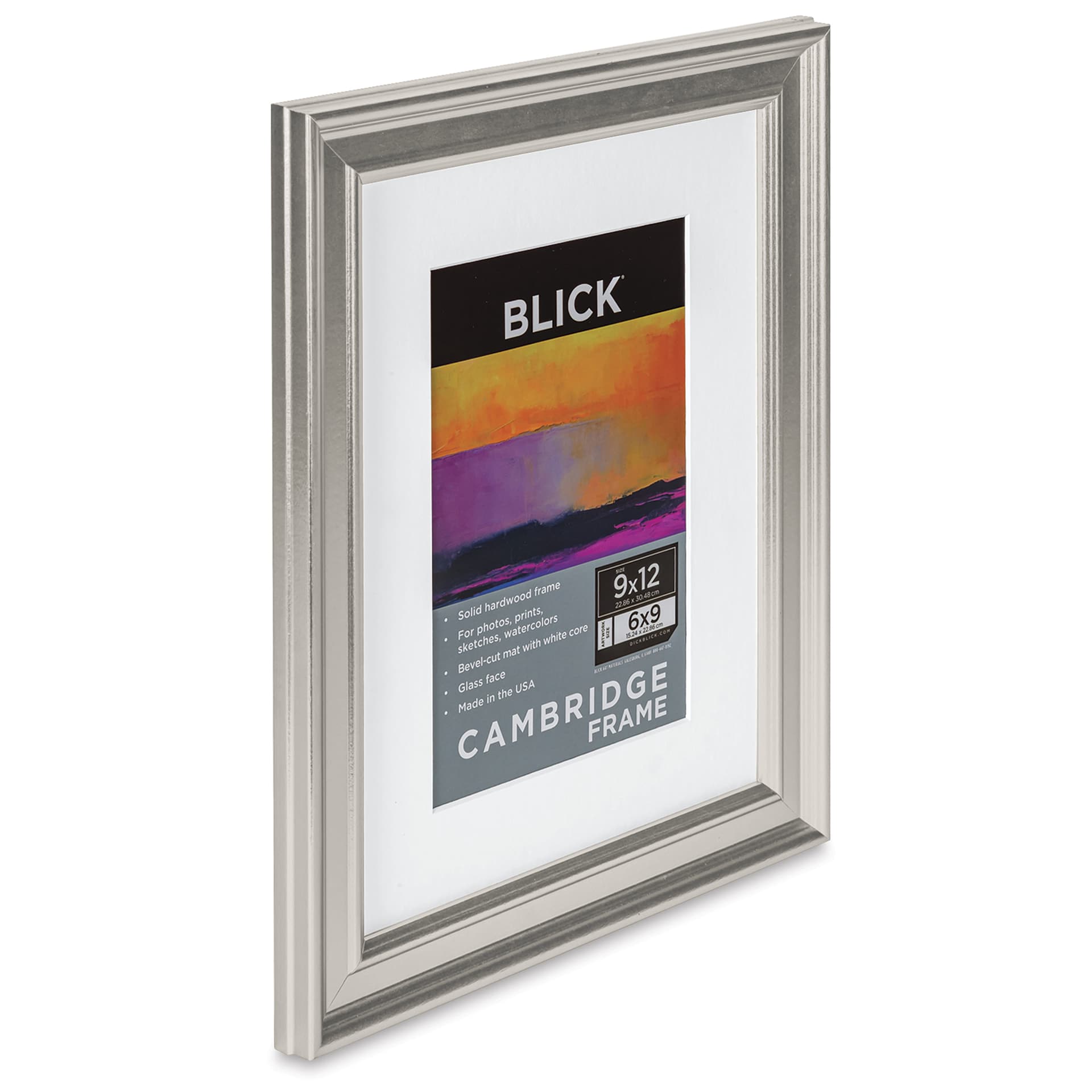 Blick Cambridge Plein Air Frame - Silver, 9" x 12" side view Blick Cambridge Plein Air Frame - Silver, 9" x 12" side view