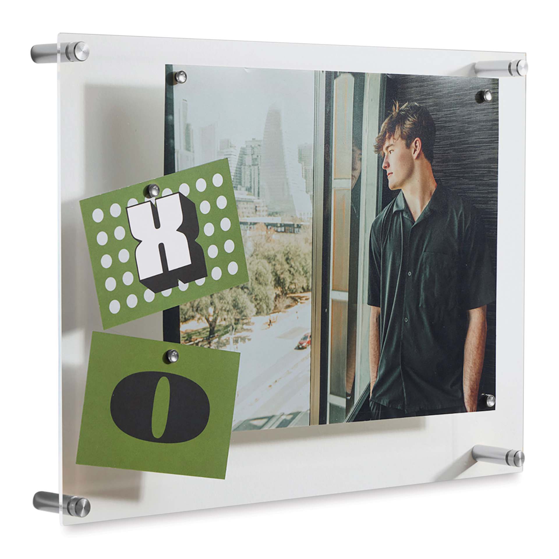 Wexel Art Easy Change Memo Board  - 14" x 19", Silver Hardware