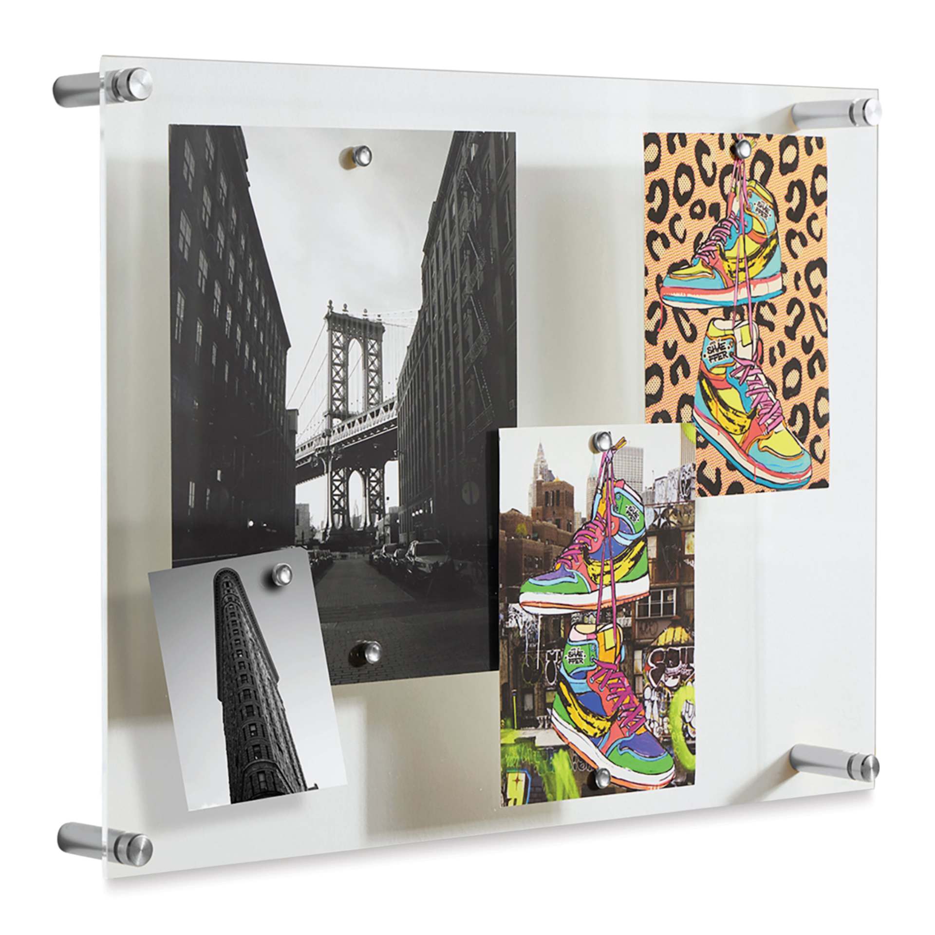 Wexel Art Easy Change Memo Board  - 19" x 23", Silver Hardware