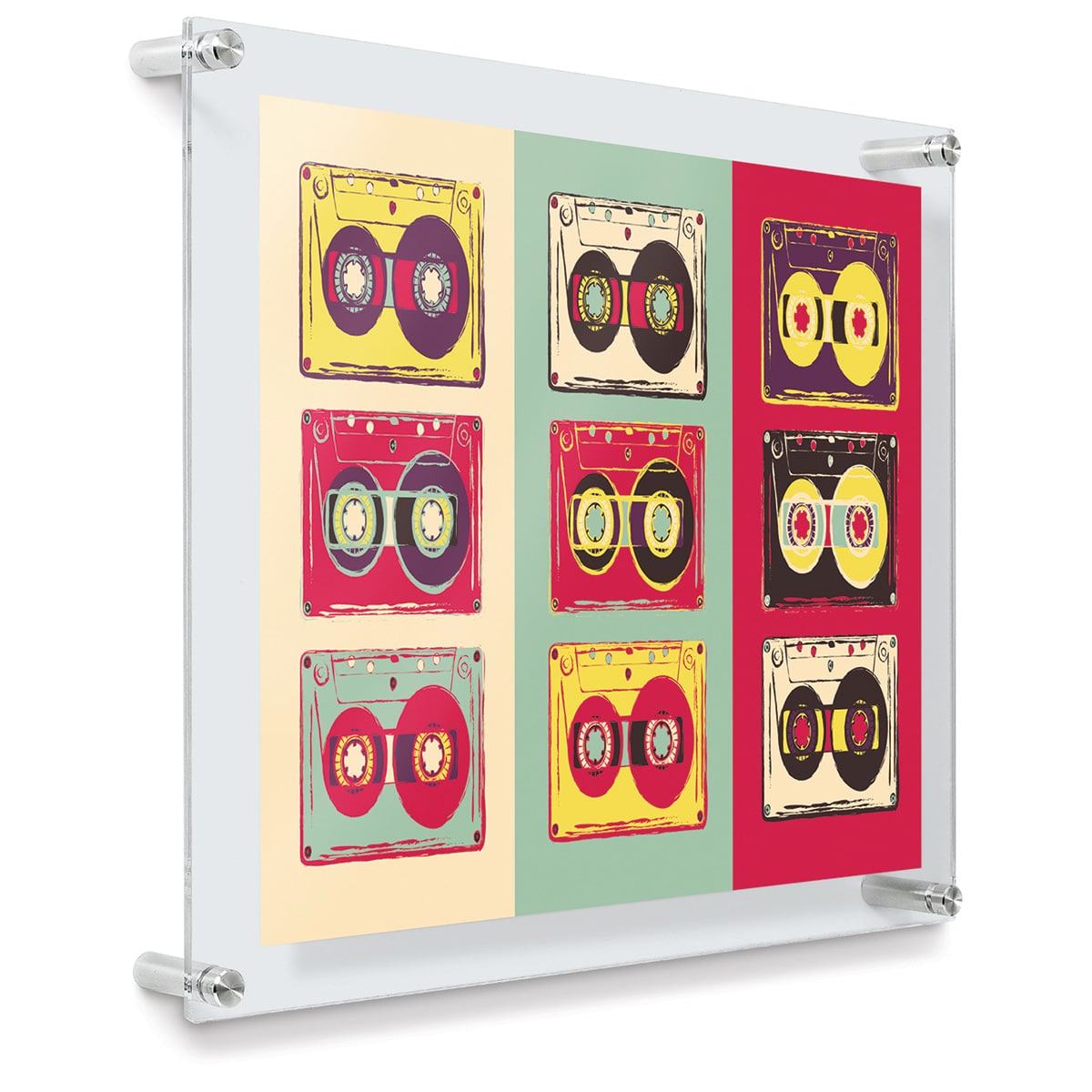 Wexel Art Double Panel Acrylic Display Frame - 19" x 23", with silver hardware