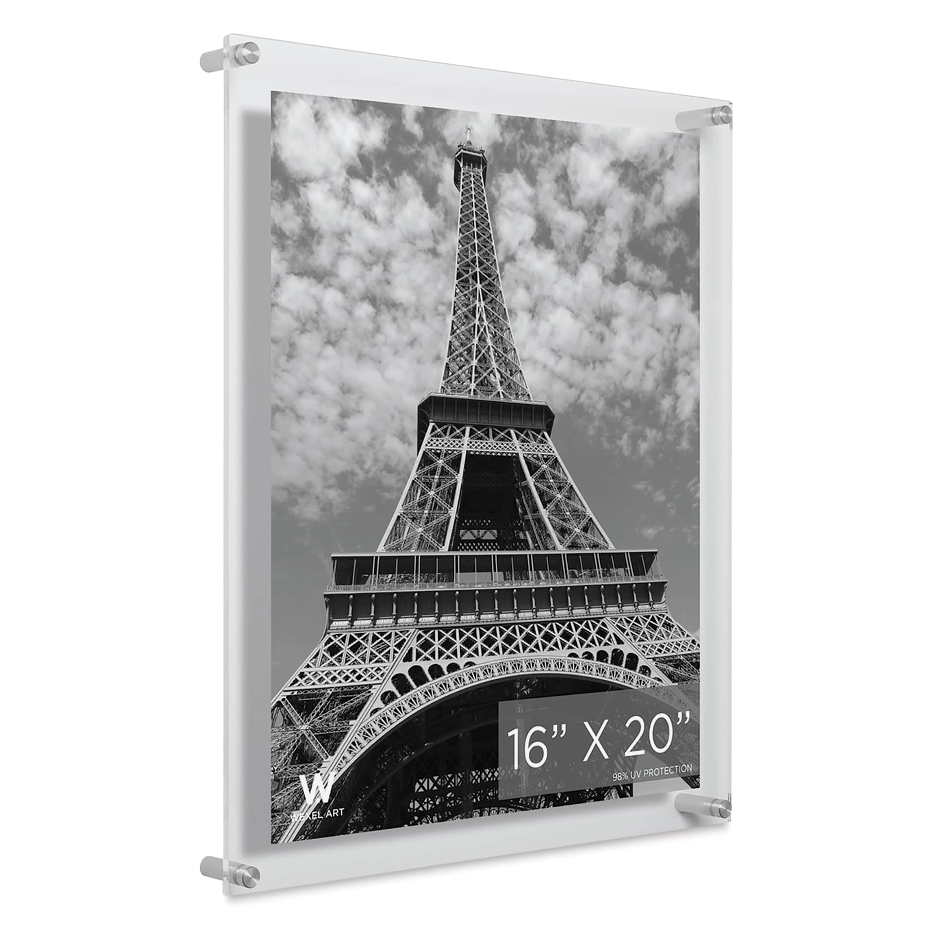 Wexel Art Double Panel Acrylic Display Frame - 19" x 23", Silver Hardware