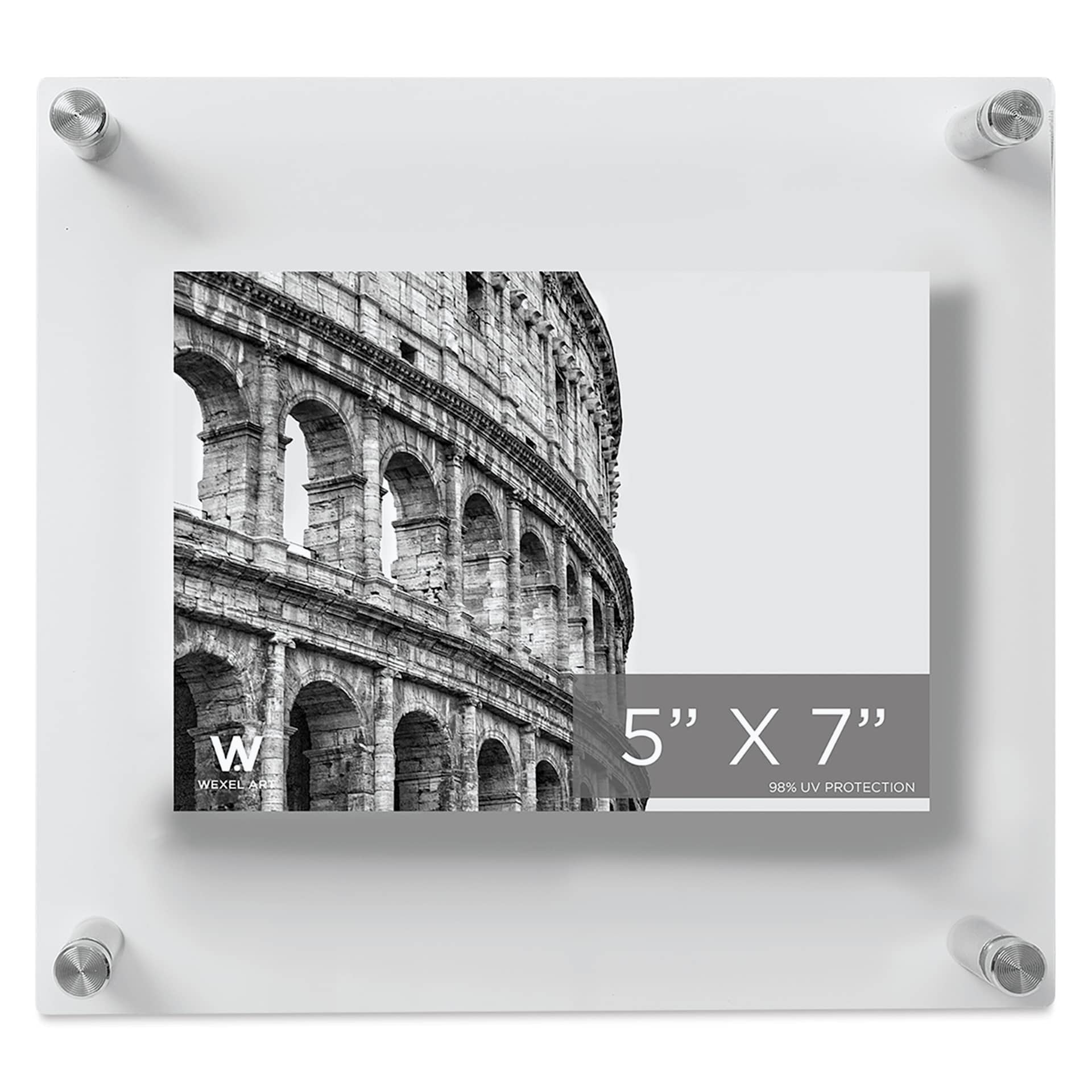Wexel Art Double Panel Acrylic Display Frame - 10" x 12", Silver Hardware, front Wexel Art Double Panel Acrylic Display Frame - 10" x 12", Silver Hardware, front